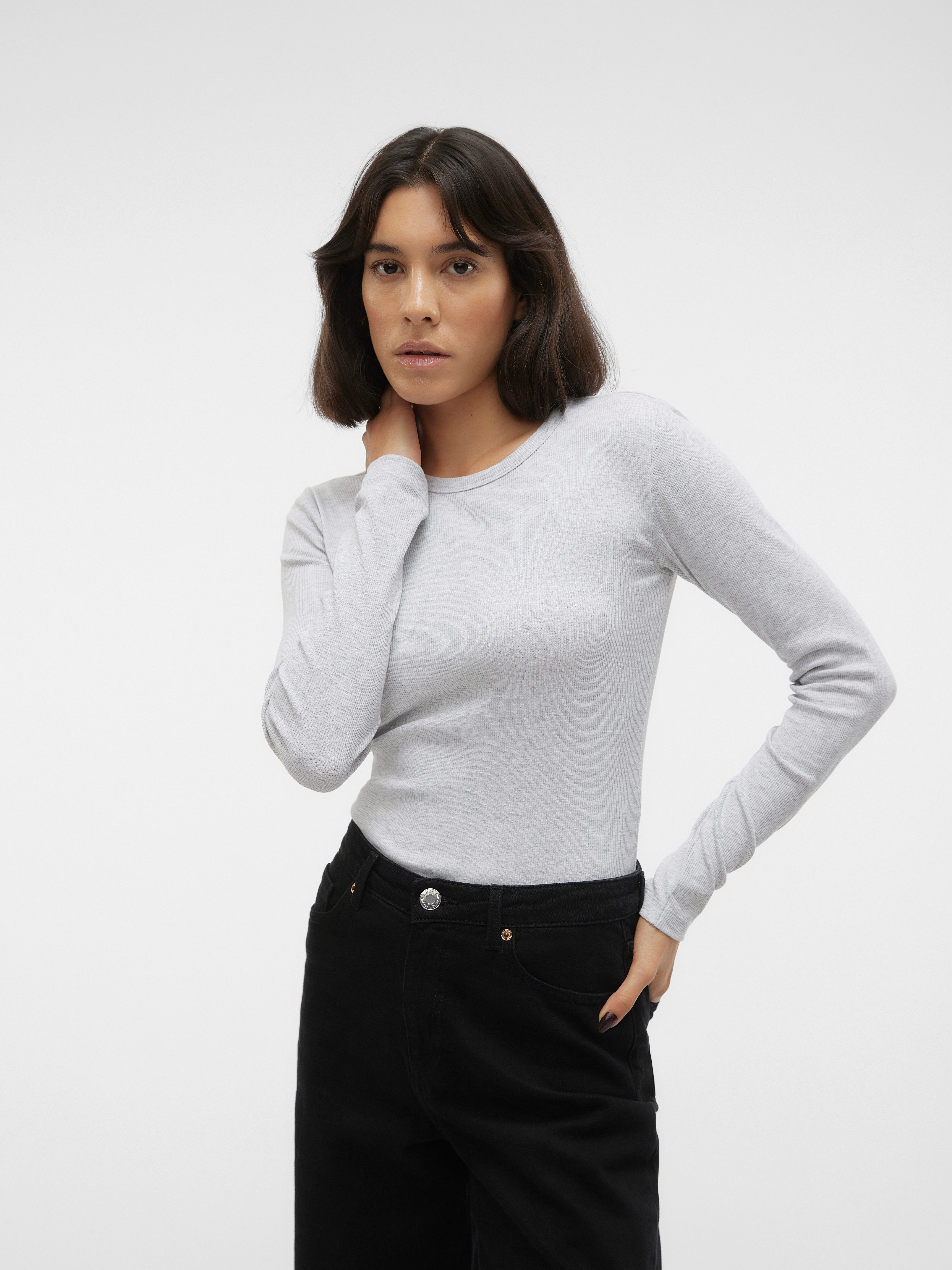 Vero Moda Langarmshirt VMCHLOE LS SHORT TOP JRS NOOS Baumwollmischung günstig online kaufen