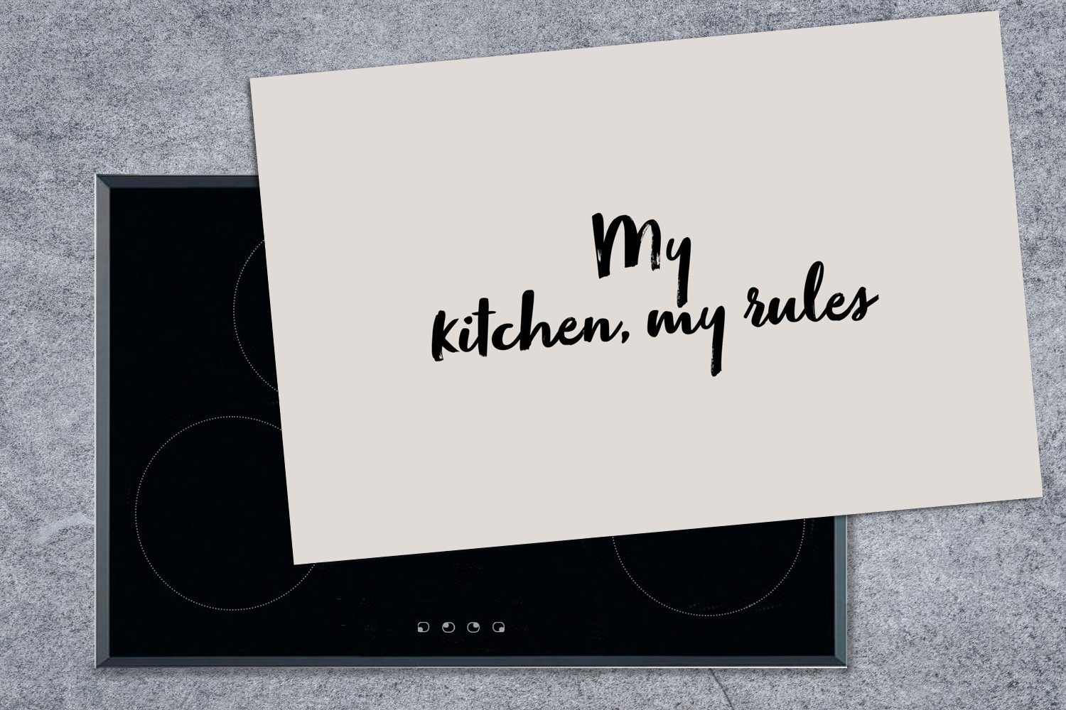 cm, -, die tlg), - Zitate Induktionskochfeld 81x52 Meine meine Kulinarisches Regeln - MuchoWow - (1 Schutz Küche, für küche, Sprichwörter Herdblende-/Abdeckplatte Ceranfeldabdeckung Vinyl,
