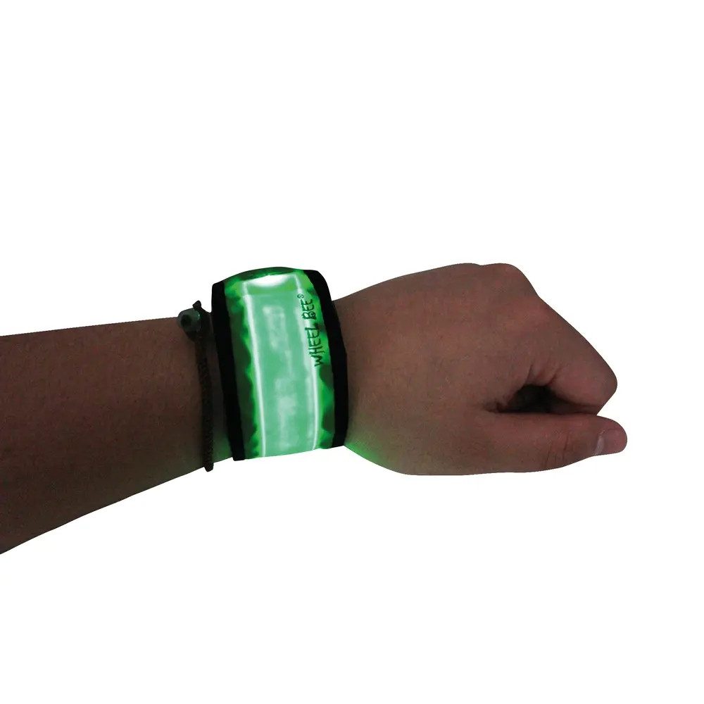 Schildkröt Funsports Kinderfahrradhelm Wheel Bee LED Slap Light green (Leuchtband), Polybag