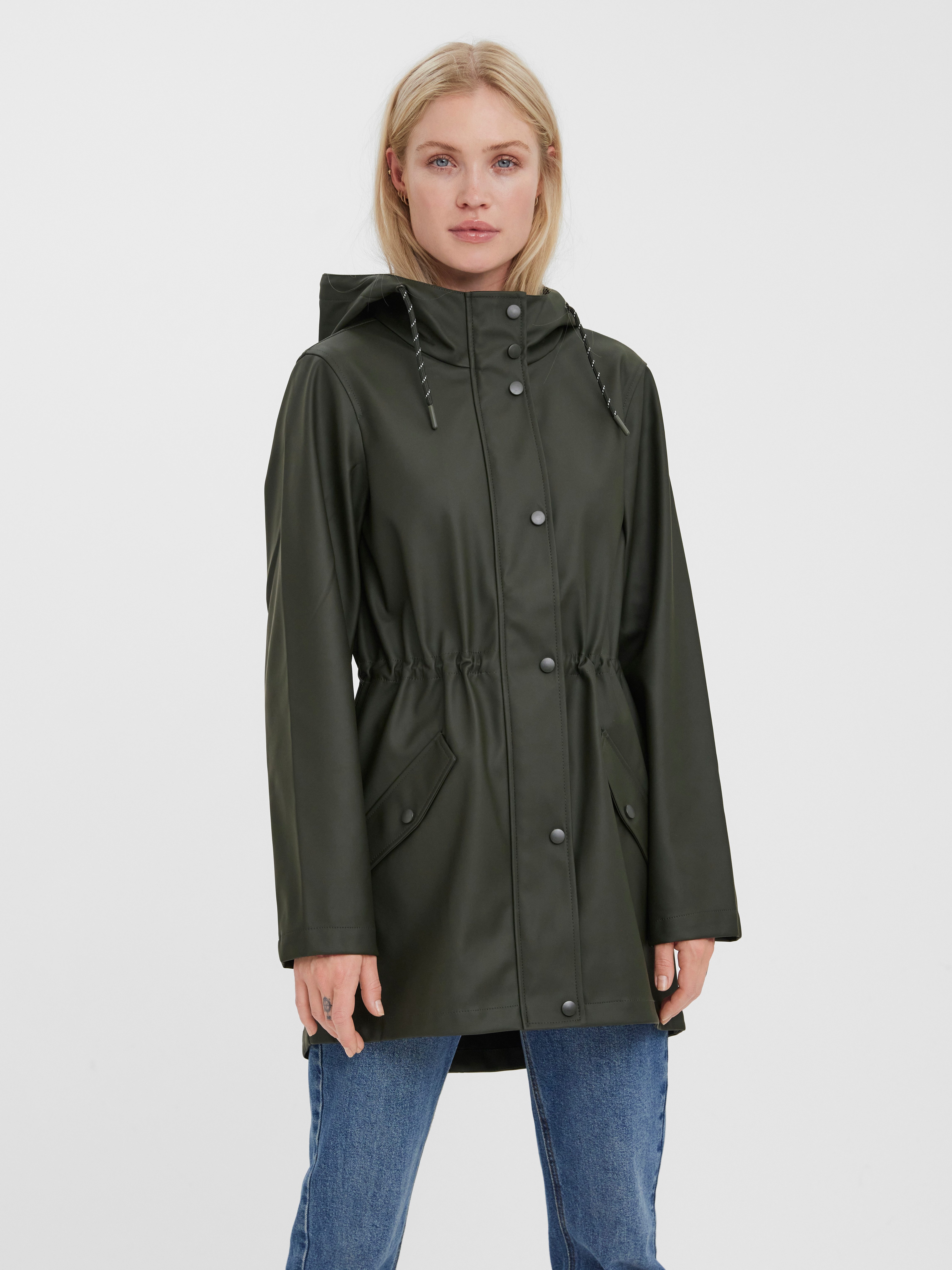 Vero Moda Regenjacke VMMALOU COATED JACKET Lederimitat