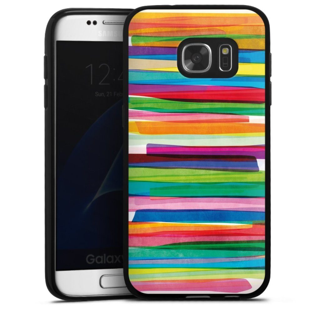 DeinDesign Handyhülle »Colorful Stripes1« Samsung Galaxy S7, Hülle Streifen Wasserfarbe online
