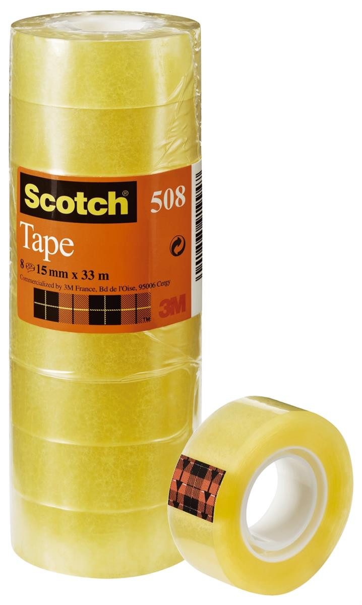 Organisationsmappe Klebeband Transparent 508 PP Bandgröße (L x B): 33 m x 15 mm 10 Rollen