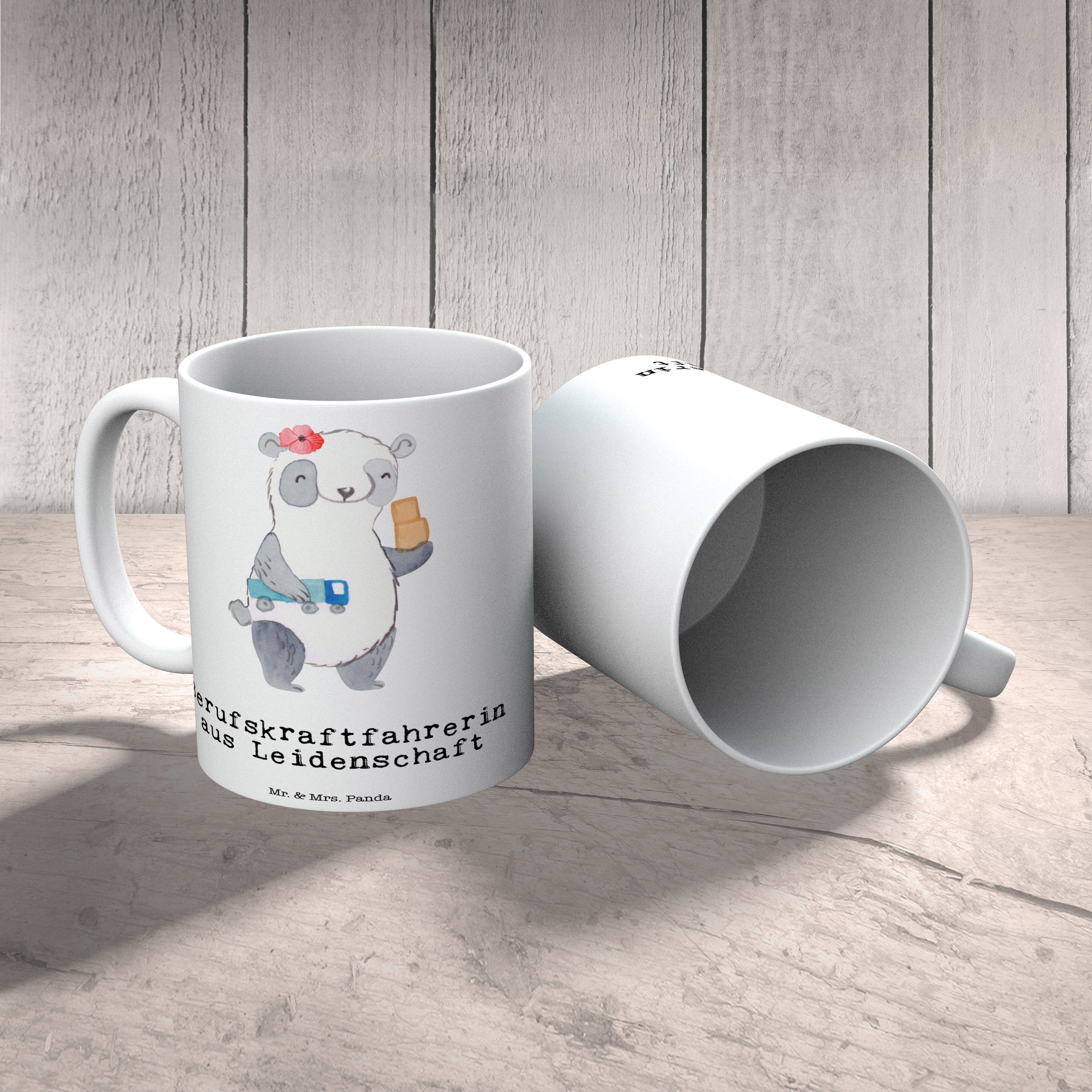 - Keramik Weiß Tass, Berufskraftfahrerin Mr. Tasse Geschenk Leidenschaft & Mrs. aus Panda Geschenk, -