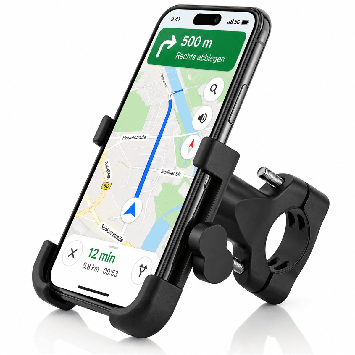 MidGard Smartphone-Halterung Aluminium Motorrad-/ Fahrradhalterung für Smartphones, Handy-Halterung