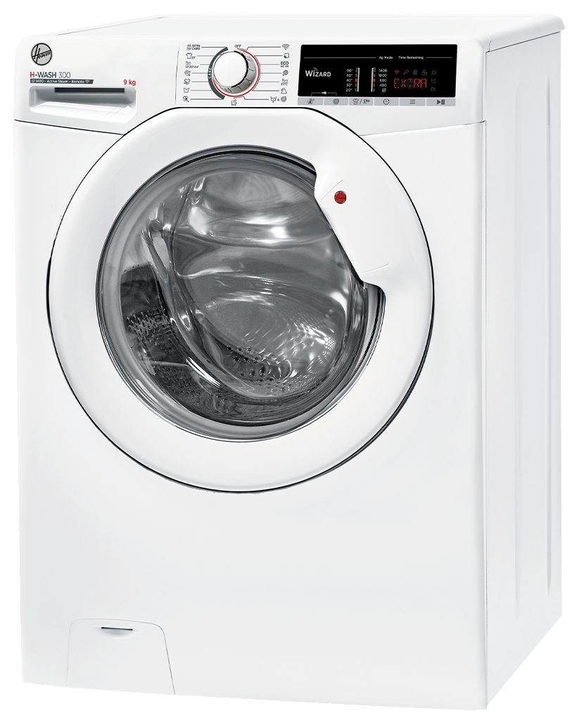 Hoover Waschmaschine H-WASH300 H3WS 495TE-S, 9 kg, 1400 U/min, Dampffunktion, Symbolblende, Wi-Fi und Bluetooth, 5D-Digitaldisplay