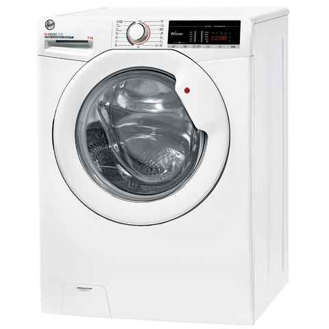 Hoover Waschmaschine H-WASH300 H3WS 495TE-S, 9 kg, 1400 U/min, Dampffunktion, Symbolblende, Wi-Fi und Bluetooth, 5D-Digitaldisplay