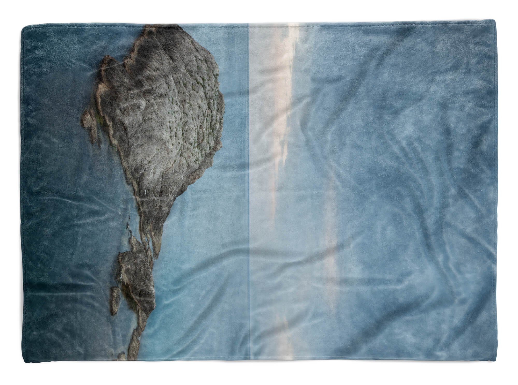 Sinus Art Handtücher Baumwolle-Polyester-Mix Frie, Horizont Saunatuch Strandhandtuch Handtuch Fotomotiv Handtuch (1-St), Kuscheldecke mit Meer