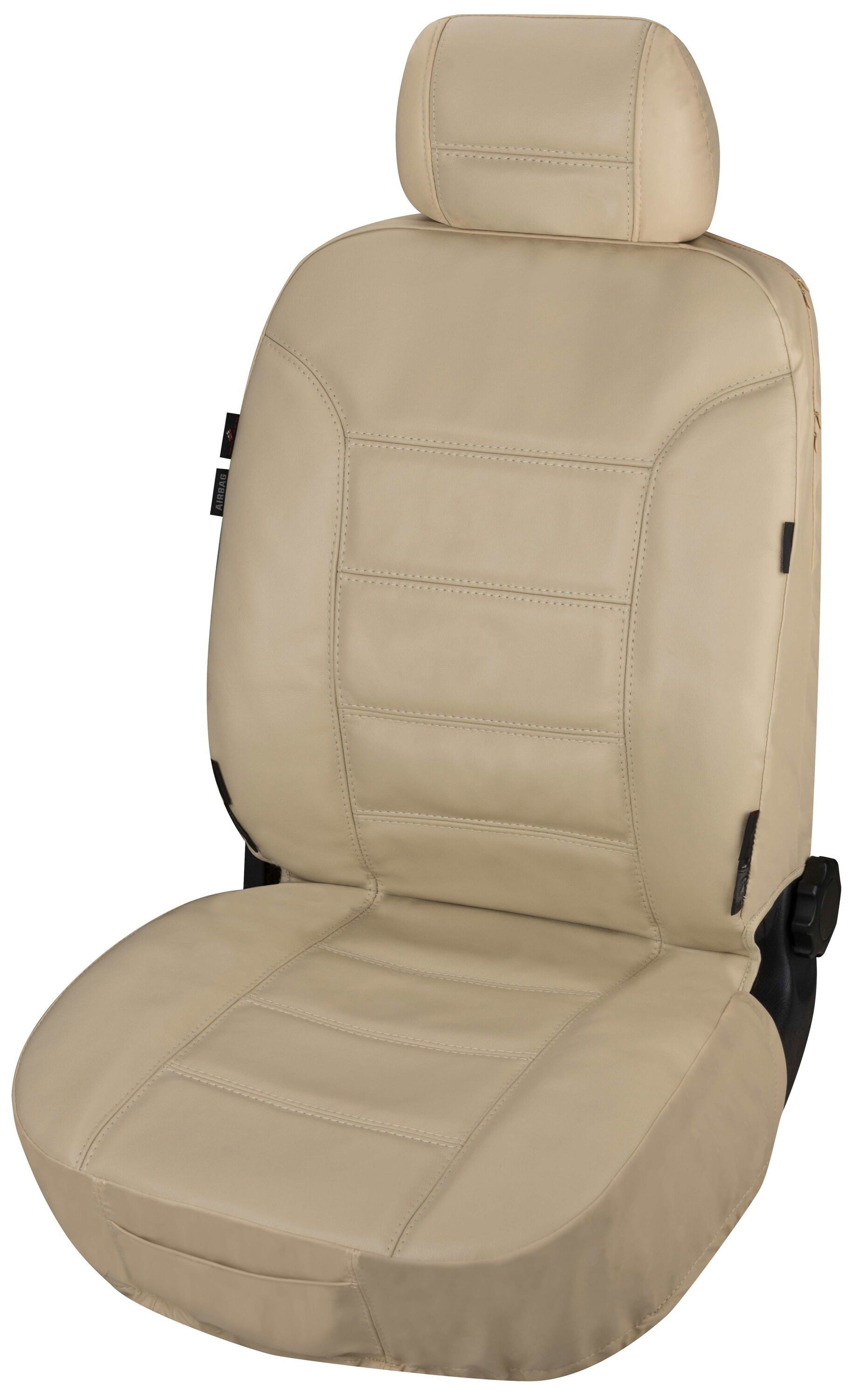 WALSER Autositzbezug Autositzbezug Billy aus echtem Leder beige ZIPP-IT, 1 Vordersitzbezug 1tlg, 1 Kopfstützenbezug, 2-tlg.
