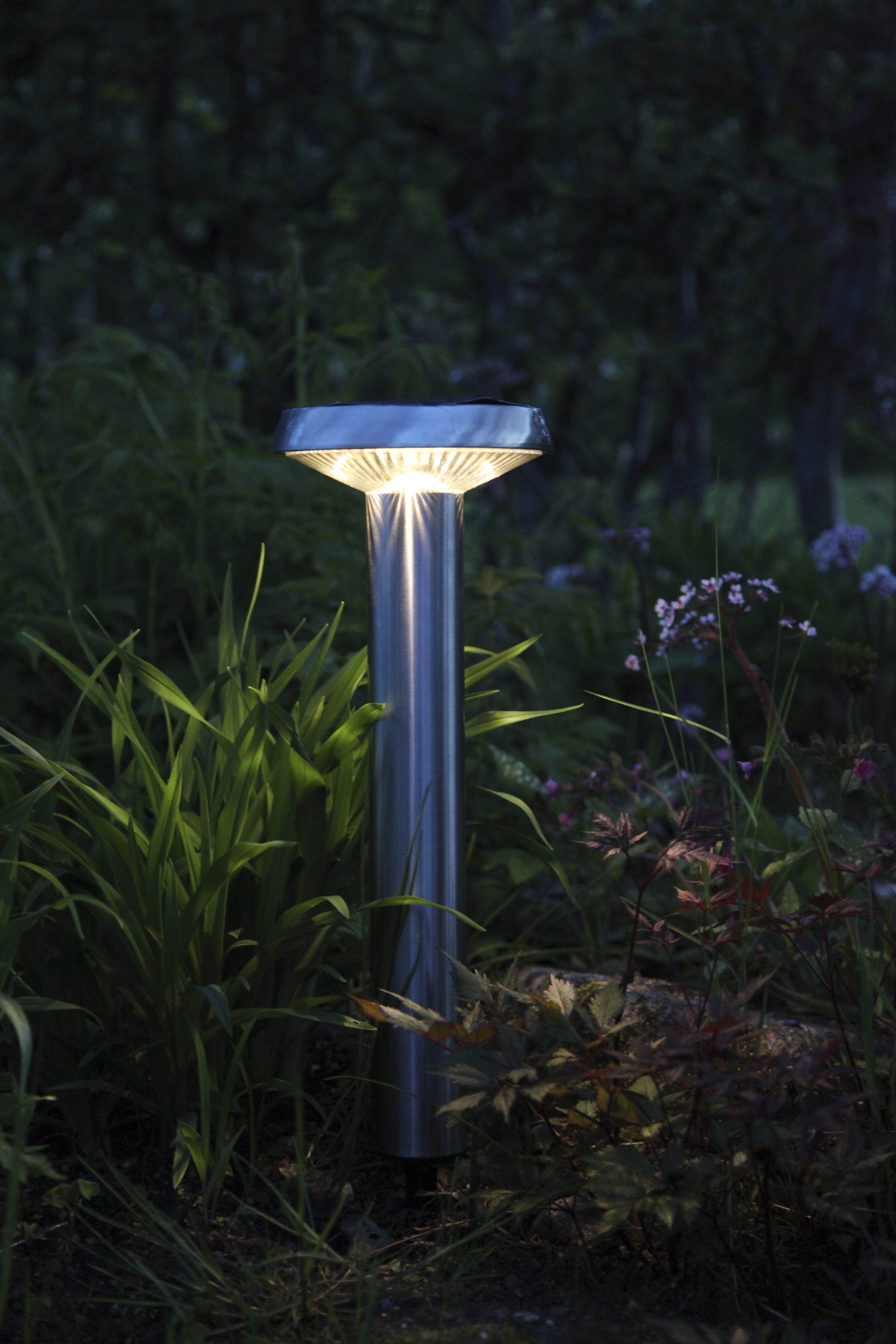 STAR TRADING LED Solarleuchte Solar-Wegleuchte Sevilla, Tageslichtsensor, LED fest integriert, Warmweiß, Dämmerungssensor, 25 lm, Schalter