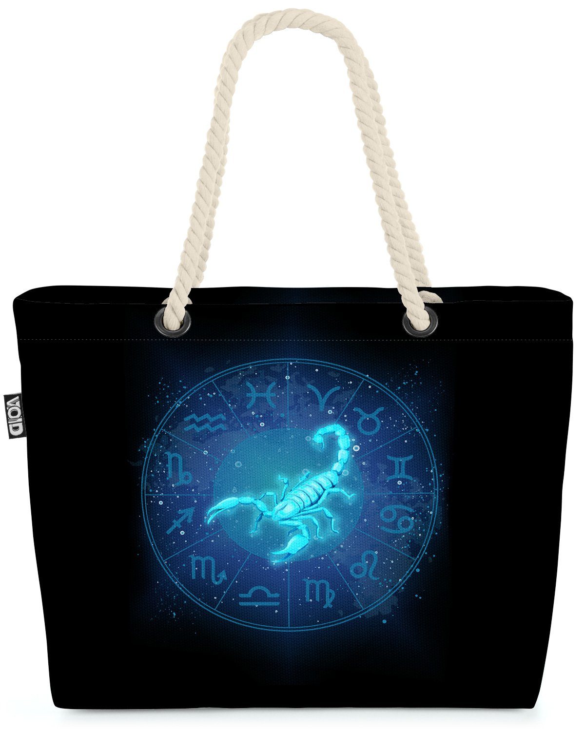 VOID Strandtasche (1-tlg), Skorpion Sternzeichen Astrologie Horoskop Tierkreiszeichen Geburtshor