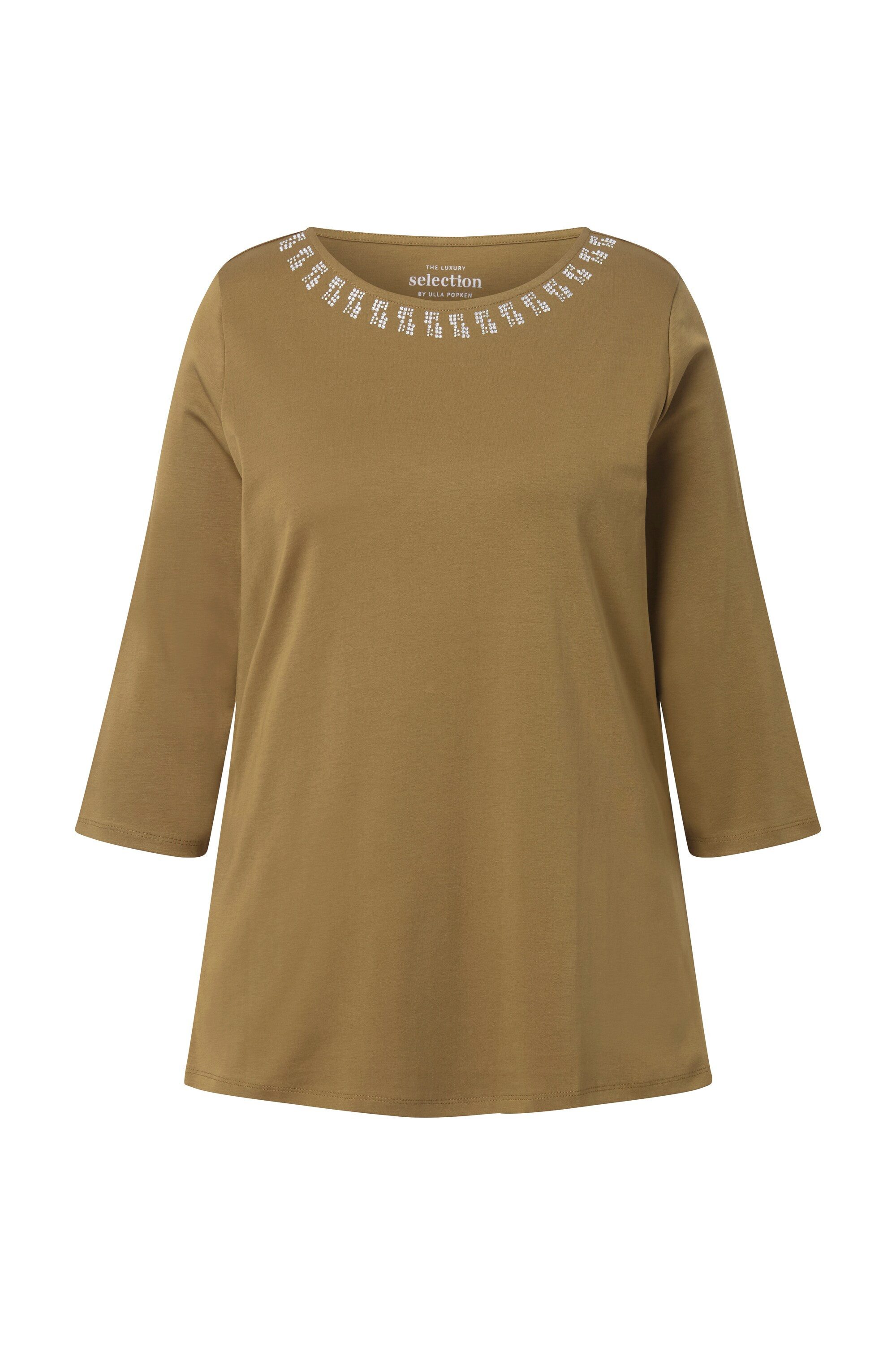 Ulla Popken T-Shirt T-Shirt A-Linie U-Boot-Ausschnitt günstig online kaufen