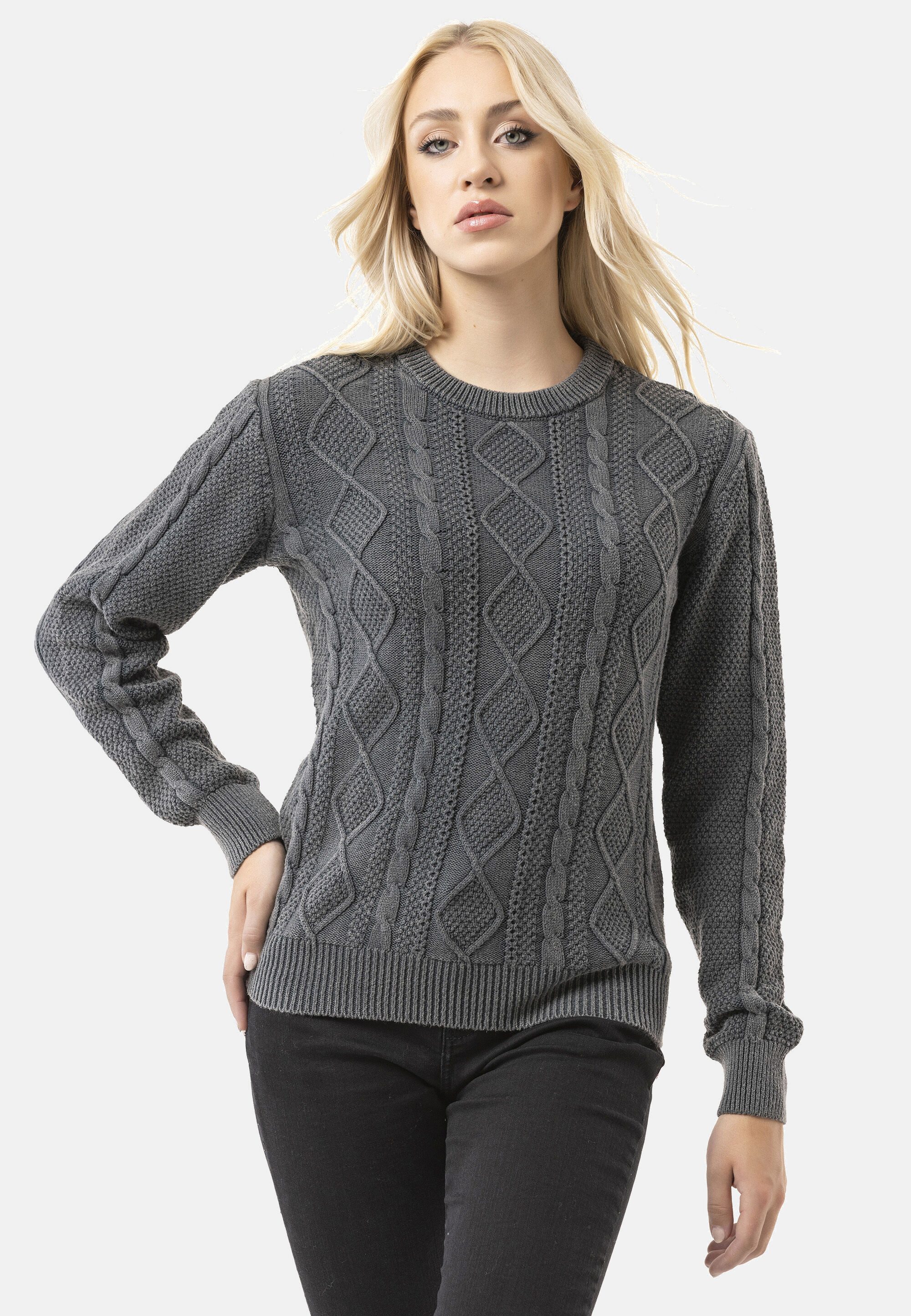 Cipo & Baxx Strickpullover WP267 (1-tlg) mit Zopfmuster günstig online kaufen