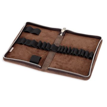 Jahn-Tasche Pencilbag Großes Federmäppchen / Stifte-Etui Gr. L, Leder Braun, Jahn-Tasche 014