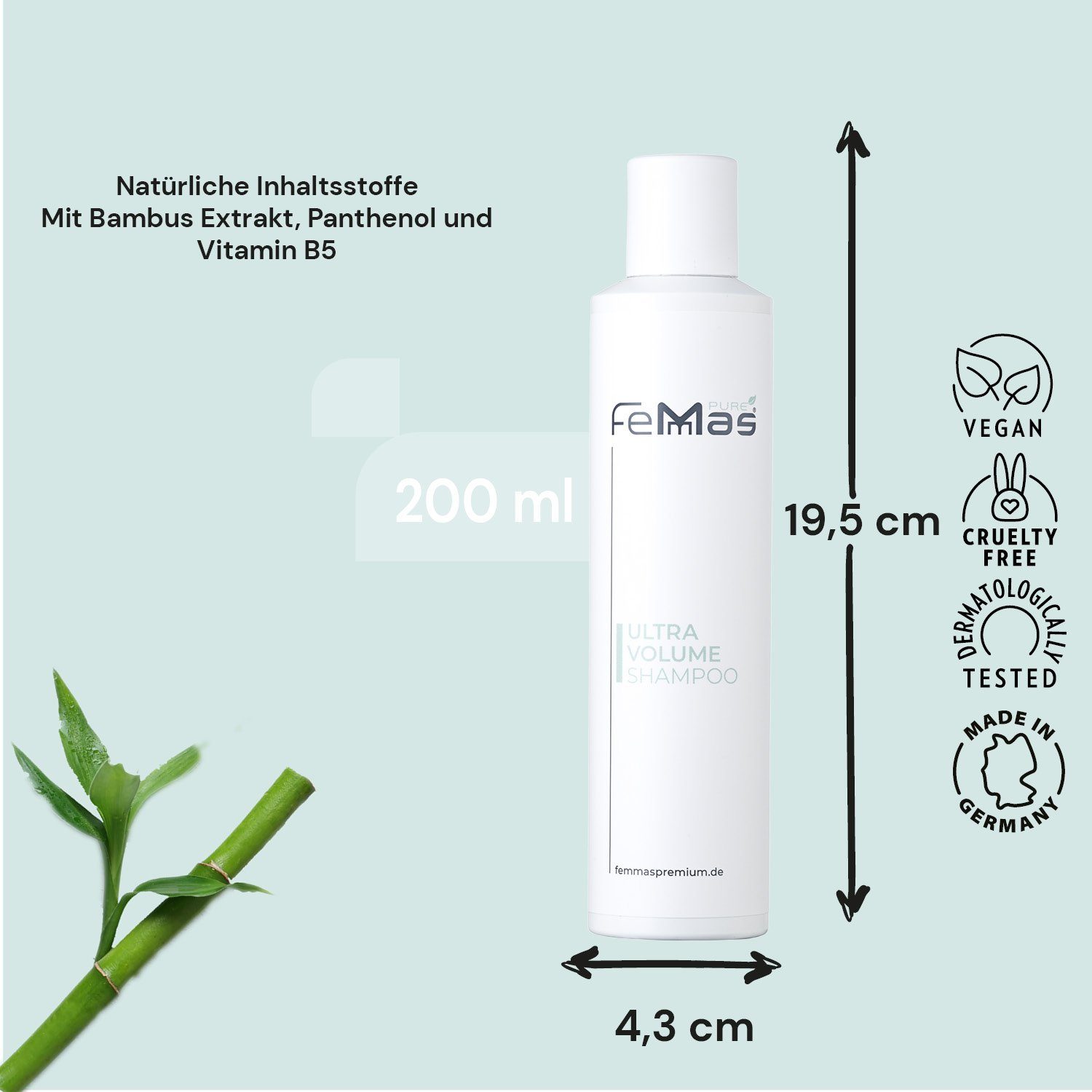 Femmas Premium Haarshampoo Femmas Pure Geschenkset & Volume Ultra Shampoo Conditioner