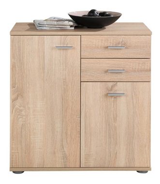 Kommode Sideboard, Schrank, SOLO, B 71 x H 76 cm, mit 2 Schubladen, 2 Türen, 1 Einlegeboden