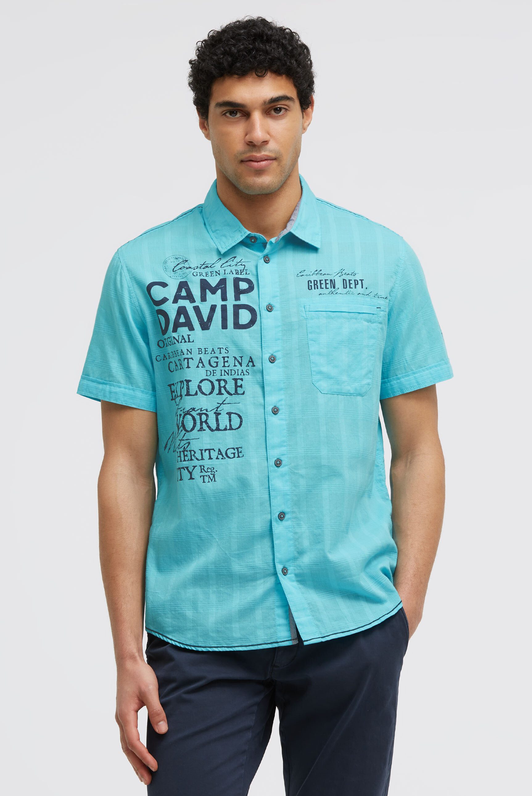 CAMP DAVID Kurzarmhemd mit Brusttasche