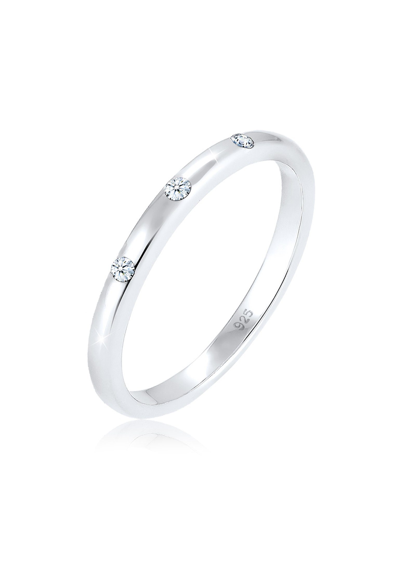Elli DIAMONDS Verlobungsring Bandring Diamant (0.045 ct) 925 Sterling Silber