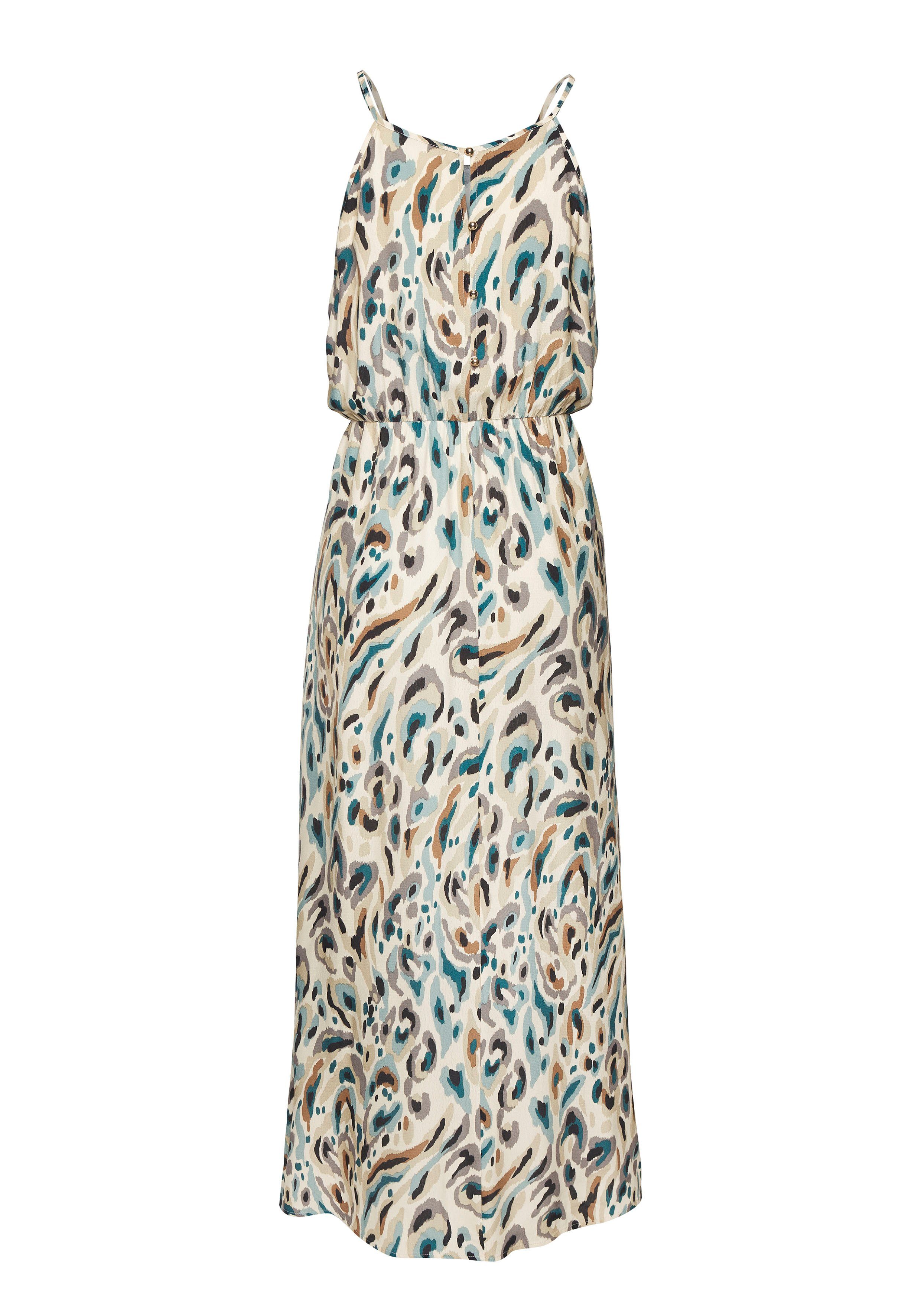 LASCANA Maxikleid mit Alloverprint und Knopfleiste hinten, aus gewebter Viskose luftiges Sommerkleid, elegantes Webkleid, casual – Bild 4 von 5