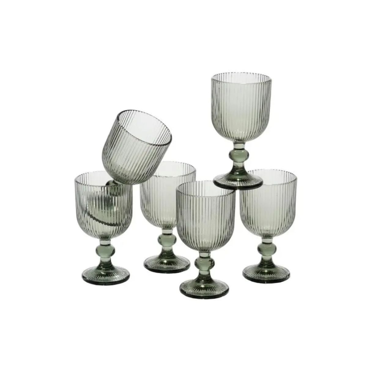 Mica Decorations Weinglas Merlot Wine Glass - Set of 6 - 250 ml - Glass - Grey, Glas