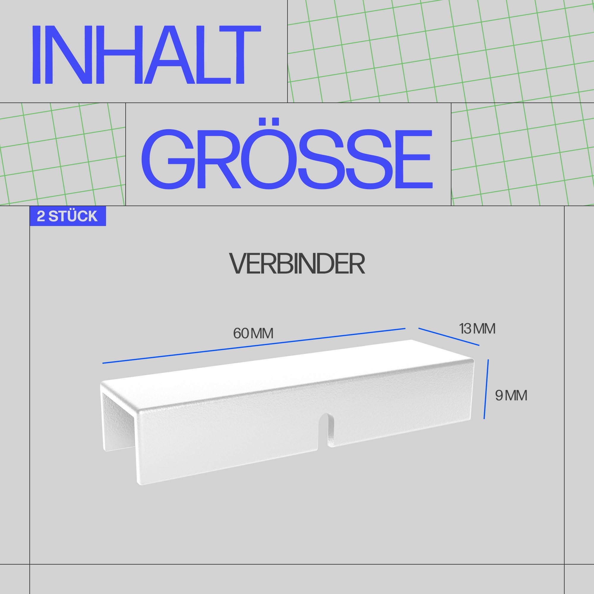 Bestlivings Innenlaufschiene Verbinder-Set, universal-läufig, geklemmt, Kunststoff, langlebig, einfache Montage durch Einschieben – Bild 2 von 5