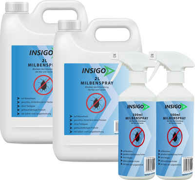 INSIGO Insektenspray Anti Milben-Spray Milben-Mittel Ungezieferspray, 5 l, auf Wasserbasis, geruchsarm, brennt / ätzt nicht, mit Langzeitwirkung