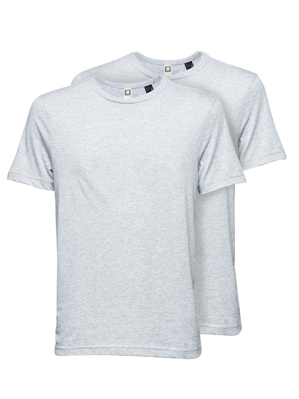 G-Star RAW T-Shirt Base htr r t short-sleeve 2-pack (2-tlg) mit Rundhalsausschnitt Grey Heather (906)
