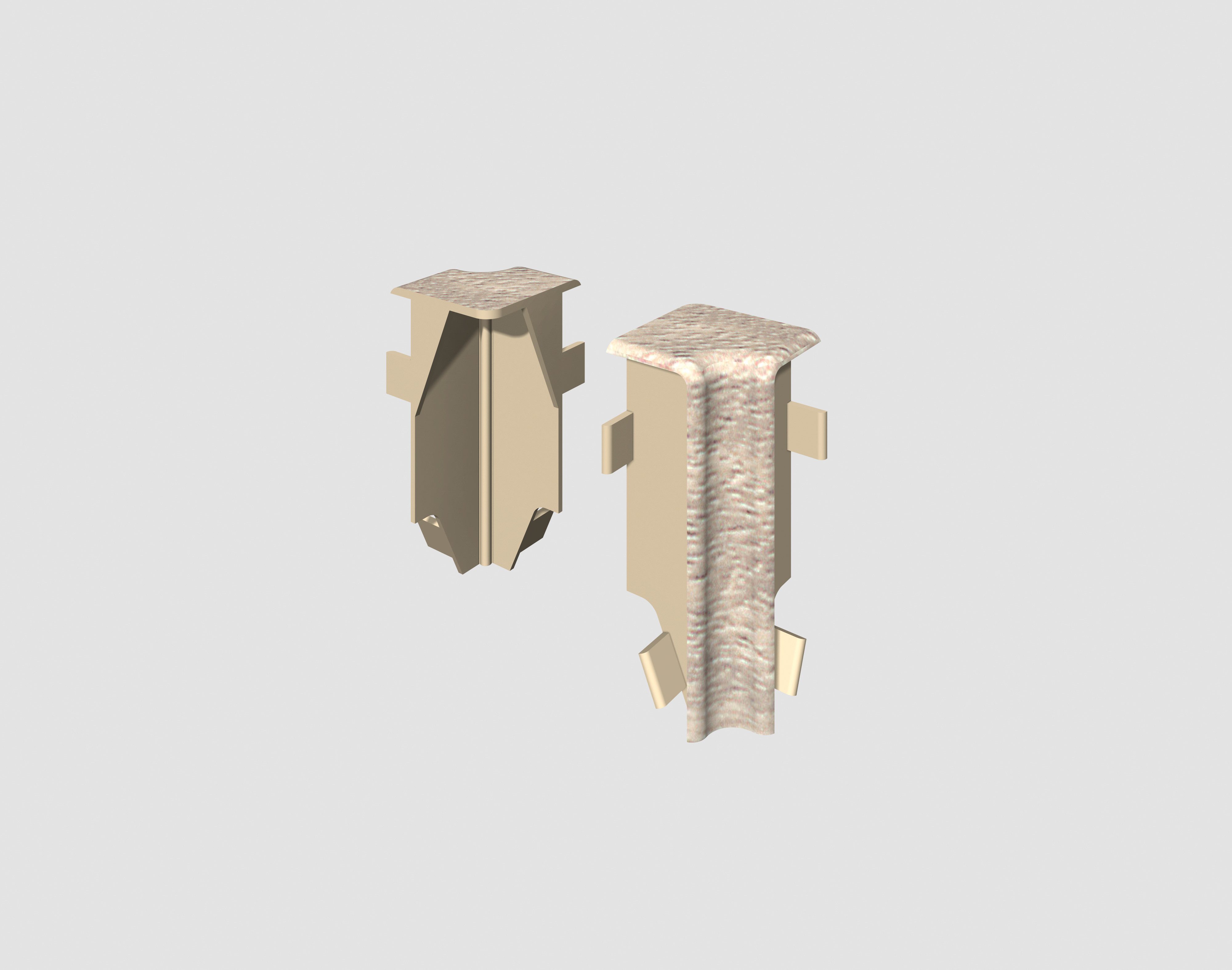 EGGER Sockelleisten-Innenecke Esche grau, L: 1.6 cm, H: 5.9 cm, 2-St., neues kubisches Profil; 2 Stück