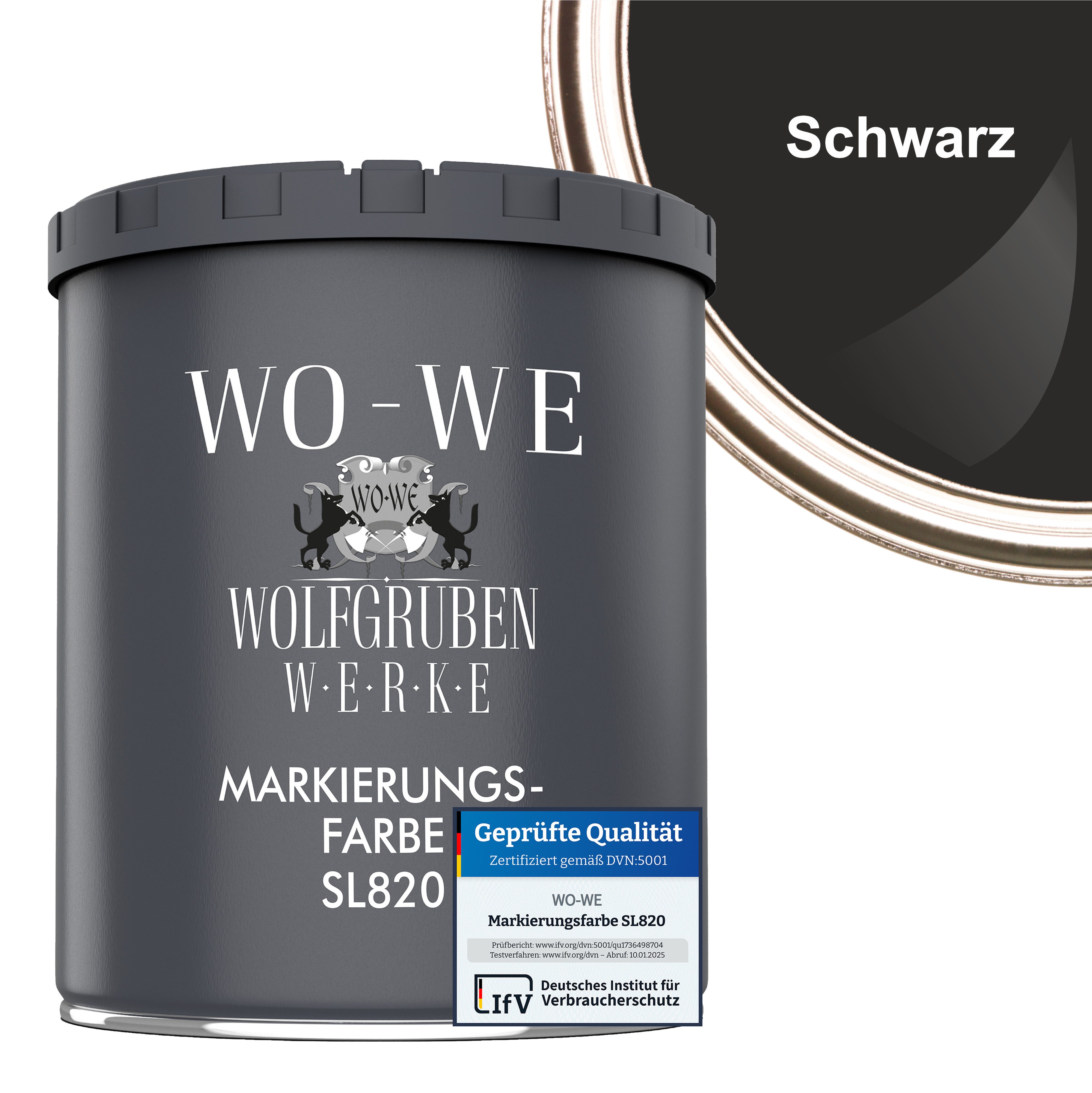 WO-WE Zementfarbe Markierungsfarbe Fahrbahnmarkierung Strassenmarkierungsfarbe SL820, 0,75-20L, Seidenglänzend