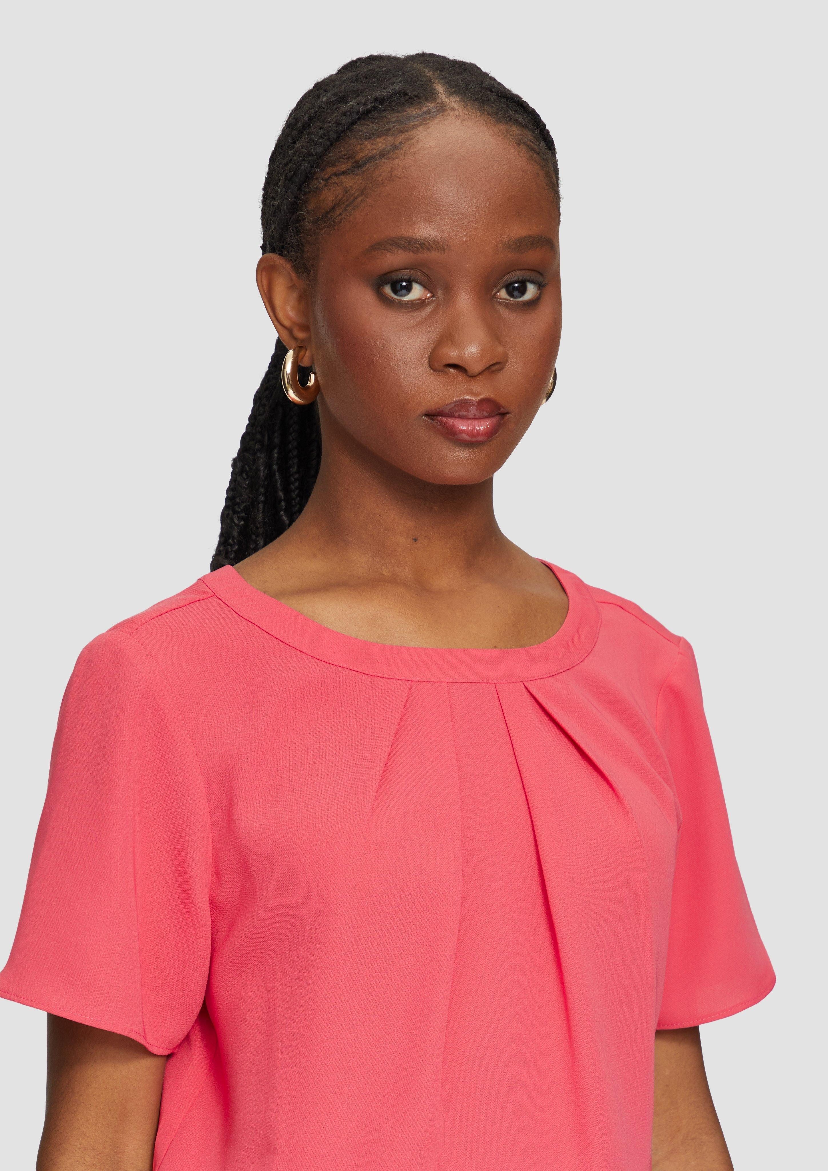 s.Oliver BLACK LABEL Kurzarmbluse Crêpe-Bluse mit günstig online kaufen