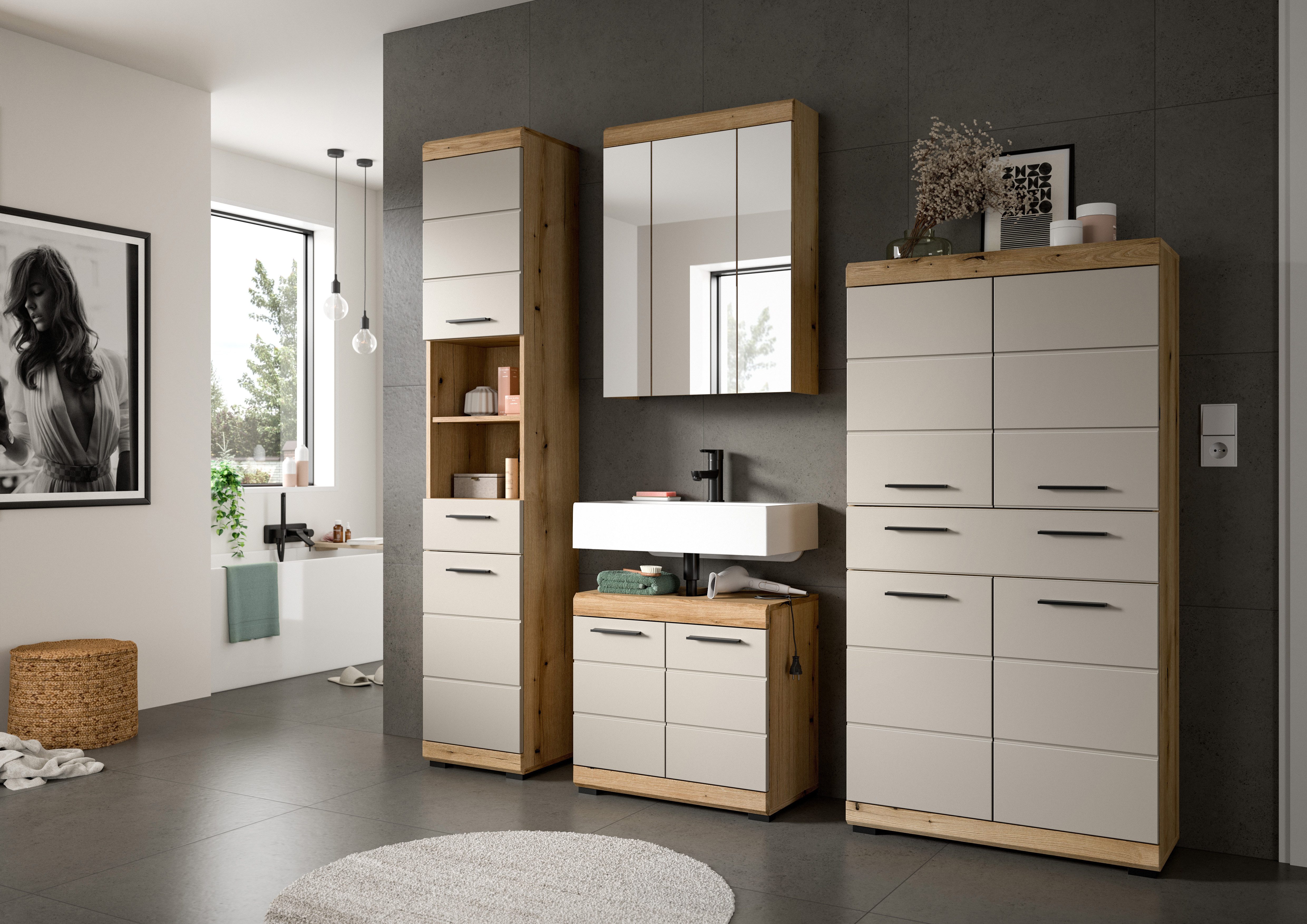 furnling Midischrank Scott 1 Schublade, 4 Türen, 4 Fächer, Badmöbel, Badsch günstig online kaufen