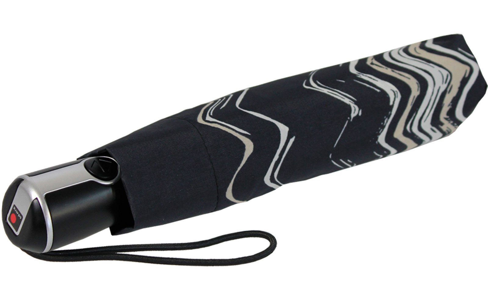 Knirps® Taschenregenschirm Large Duomatic Auf-Zu-Automatik UV - floripa black, der große, stabile Begleiter