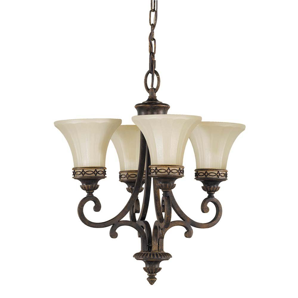 Elstead LIGHTING Kronleuchter, Leuchtmittel nicht inklusive, Kronleuchter Hängelampe Deckenleuchte Luster Stahl Glas D 45,7 cm 4