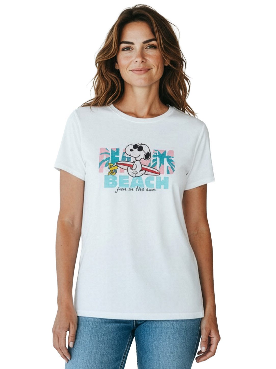 United Labels® T-Shirt Peanuts Snoopy T-Shirt Beach Fun in the Sun Oberteil Shirt Top Originallizenz