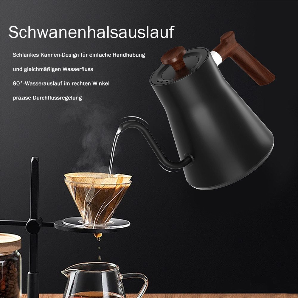 TUWENA Wasserkocher Heißwasserspender mit temperatureinstellung, Schwanenhals wasserkocher, 40-100°C einstellbar & Warmhaltefunktion, 1200W teemaschine, 0.9L – Bild 5 von 5