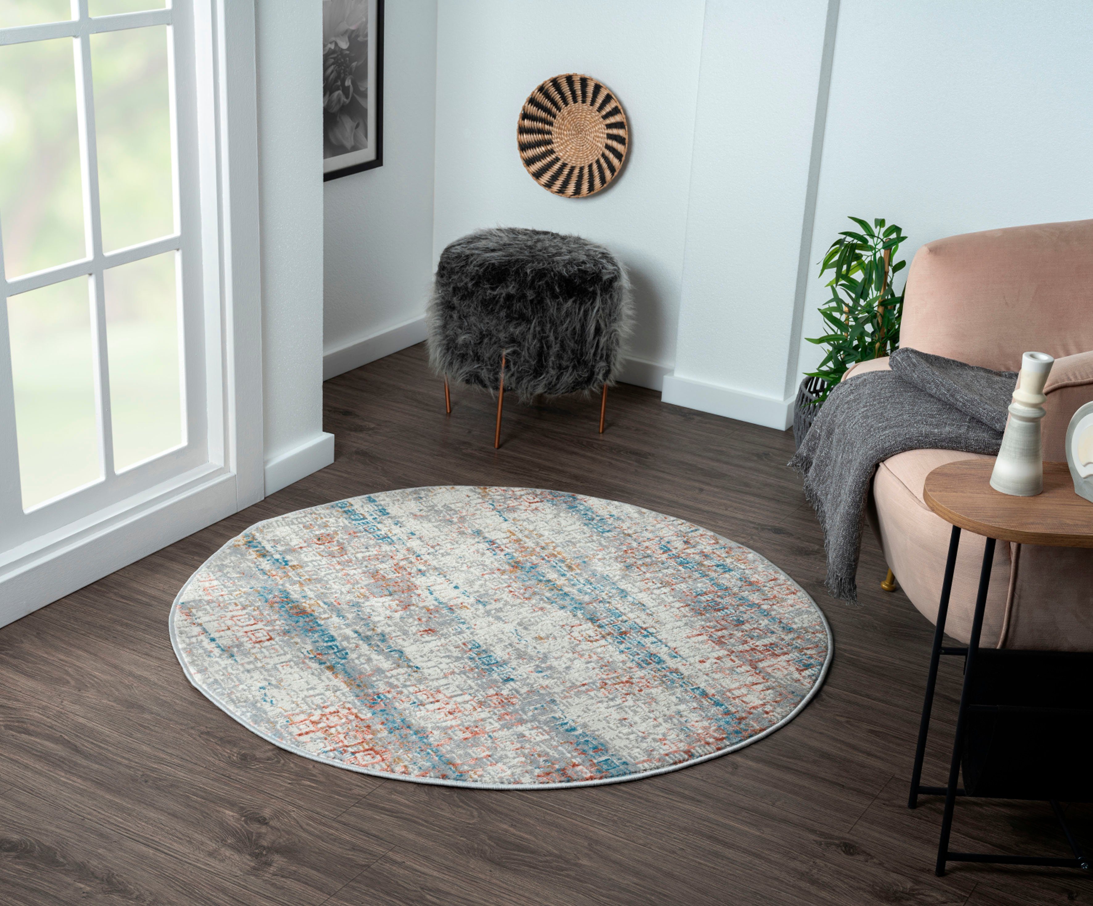 Myflair Möbel & Accessoires Teppich "My Look" rund 8 mm Höhe Kurzflor, Ethn günstig online kaufen