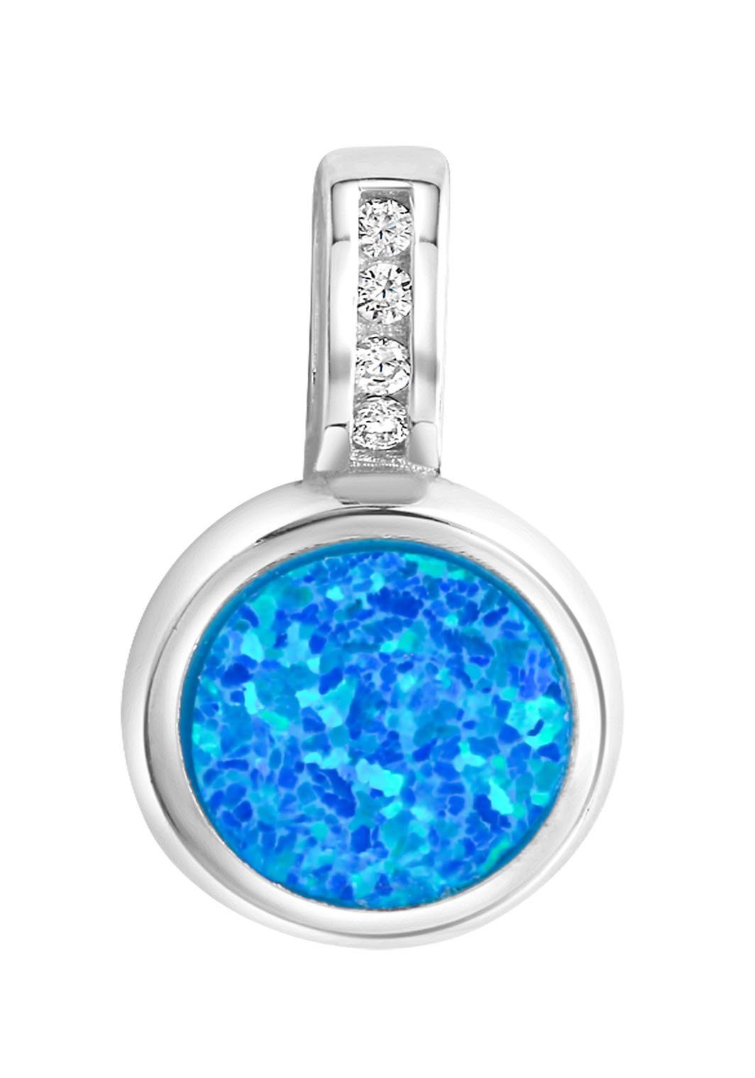 Firetti Kettenanhänger Schmuck Geschenk Silber 925 Halsschmuck Кулон für Halskette, mit Opal (synth), Zirkonia (synth)