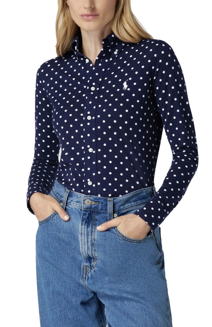 Polo Ralph Lauren Blusenshirt Damen Polka-Dot Hemdbluse „Heidi“ Souveräner, günstig online kaufen