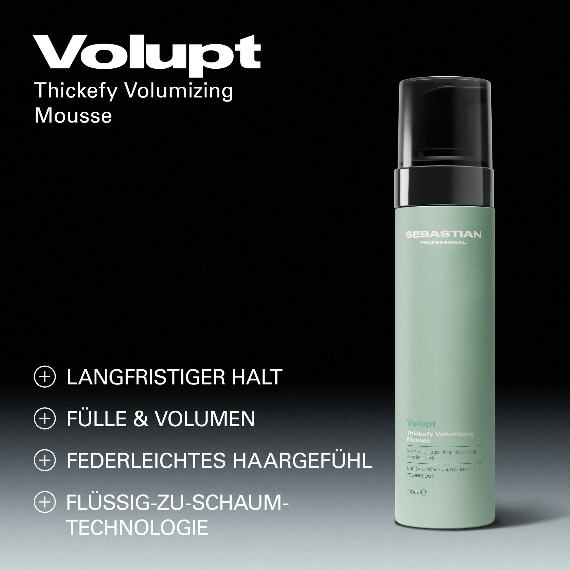 Sebastian Professional Haarfluid Volupt Foam, für trockenes Haar, feuchtigkeitsspendend, gegen Frizz