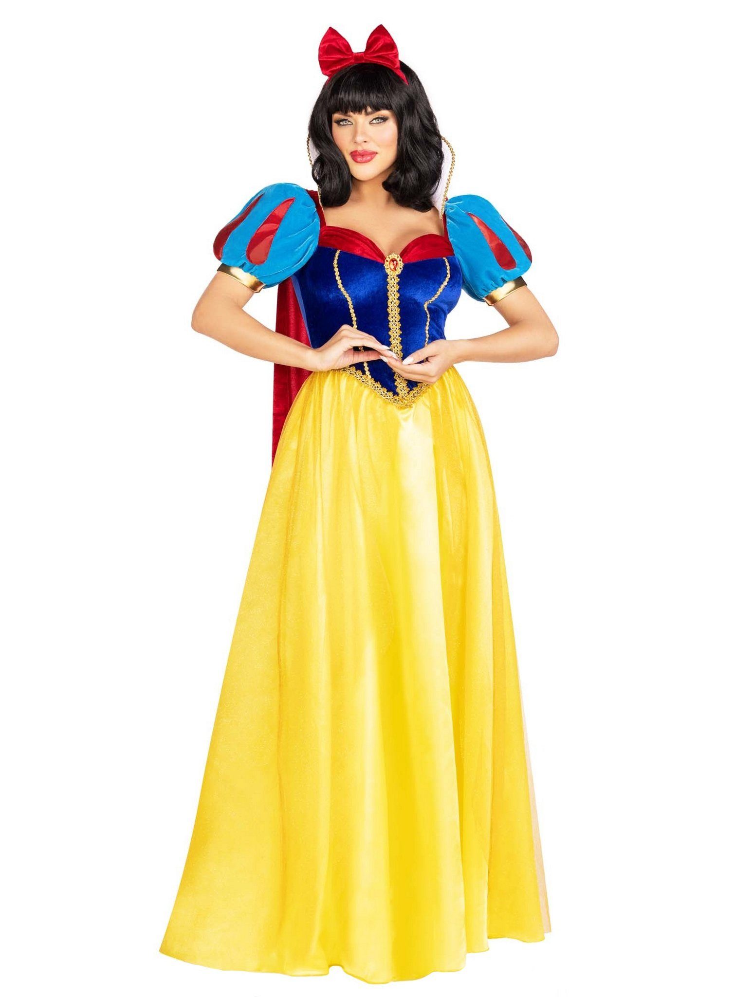 Leg Avenue Prinzessin-Kostüm Schneewittchen Ballkleid Kostüm, Märchenhaftes Ballkleid aus Samt und Satin