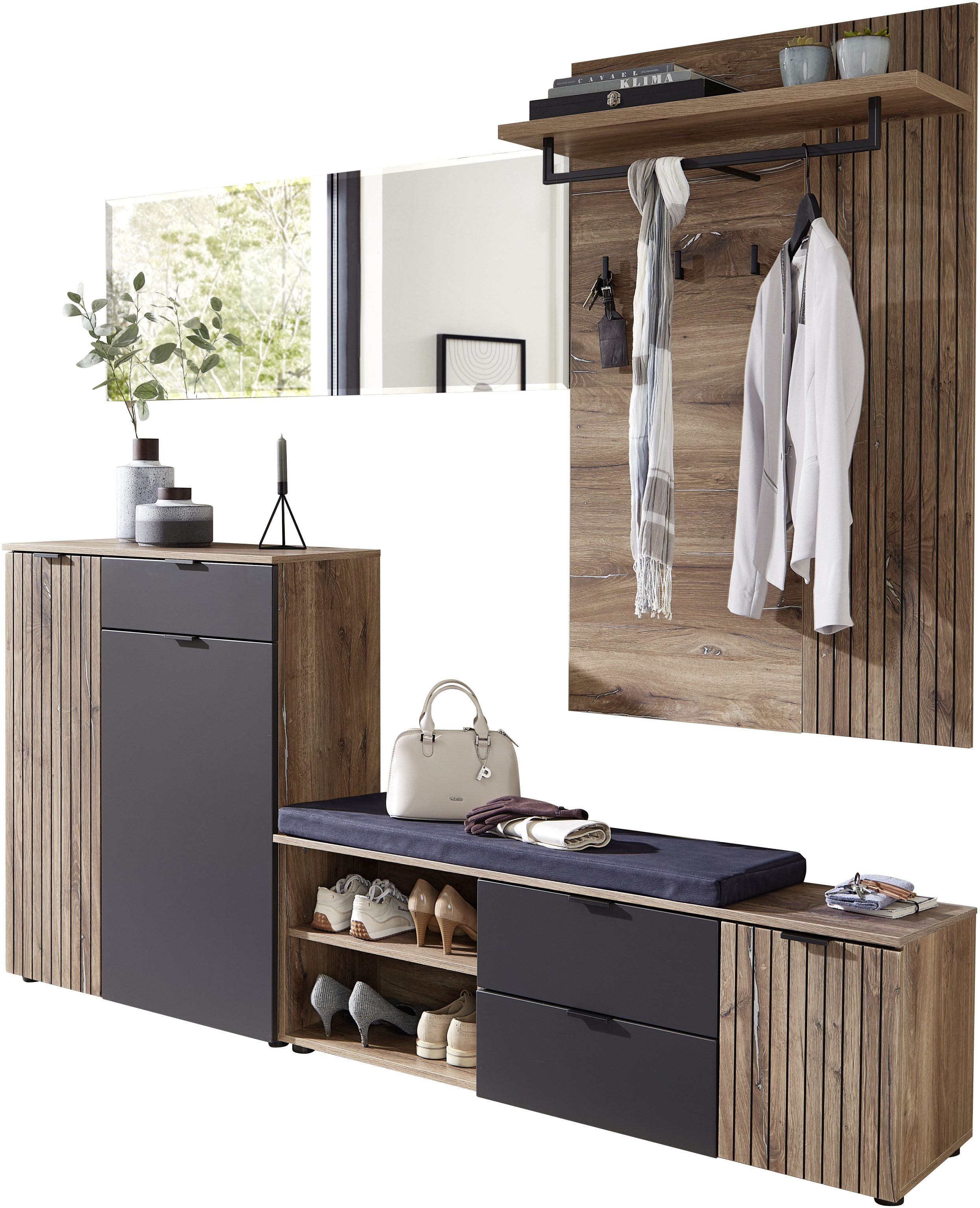 Innostyle Garderoben-Set LINEA Garderoben Set,besteht aus 4 Typen, 216x204x38cm (B/H/T), (4-St)