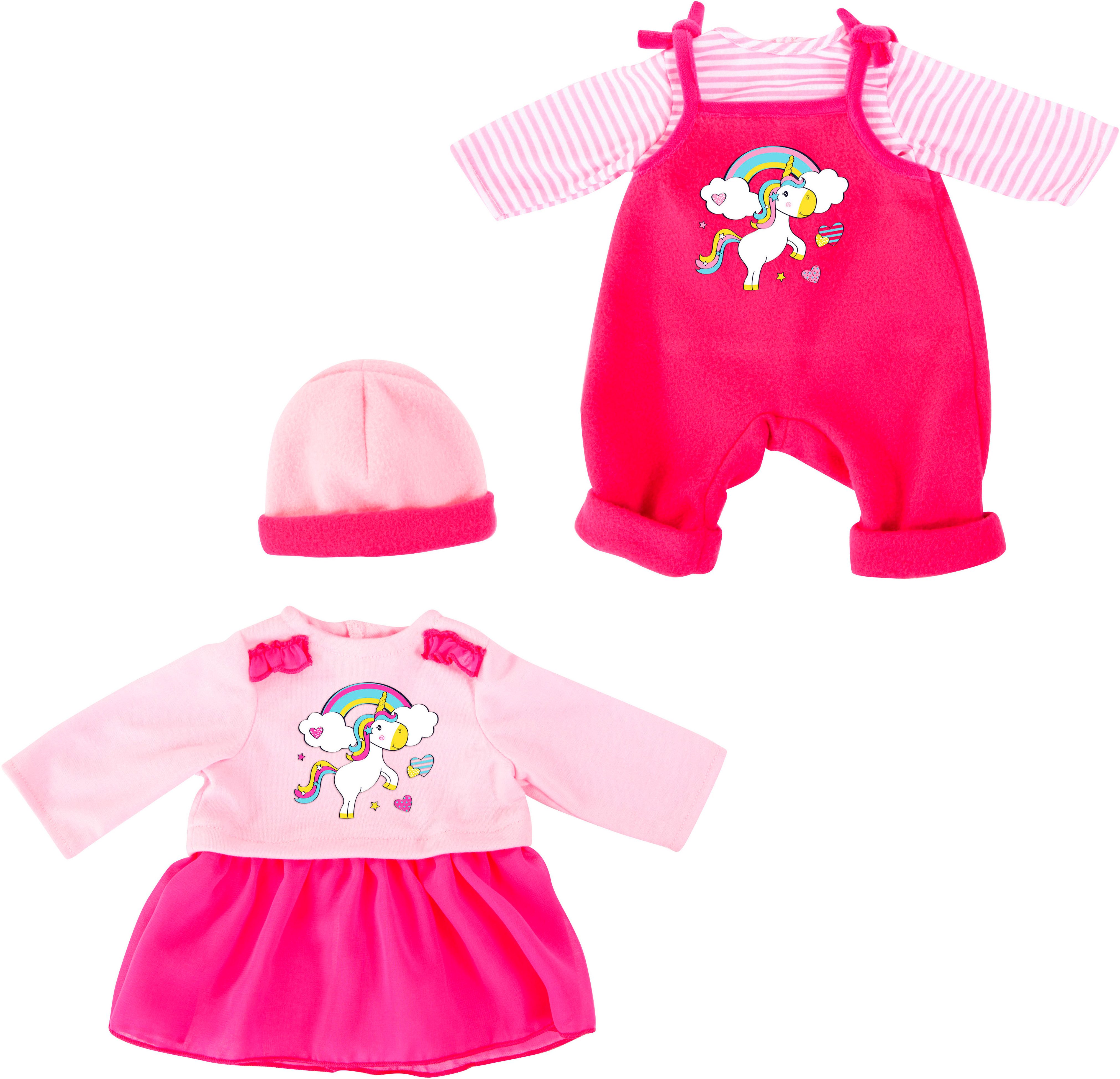 Bayer Puppenkleidung Latzhose/Kleid 42-46 (Set, 4-tlg) günstig online kaufen