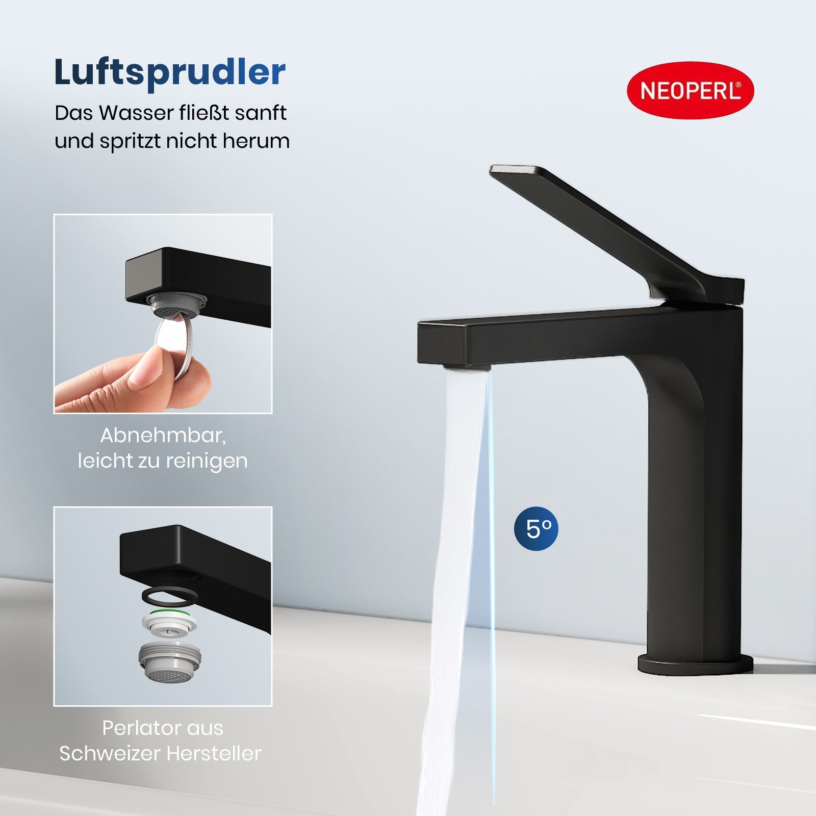 EMKE Waschtischarmatur Badezimmer Mischbatterien Einhebel Wasserhahn günstig online kaufen