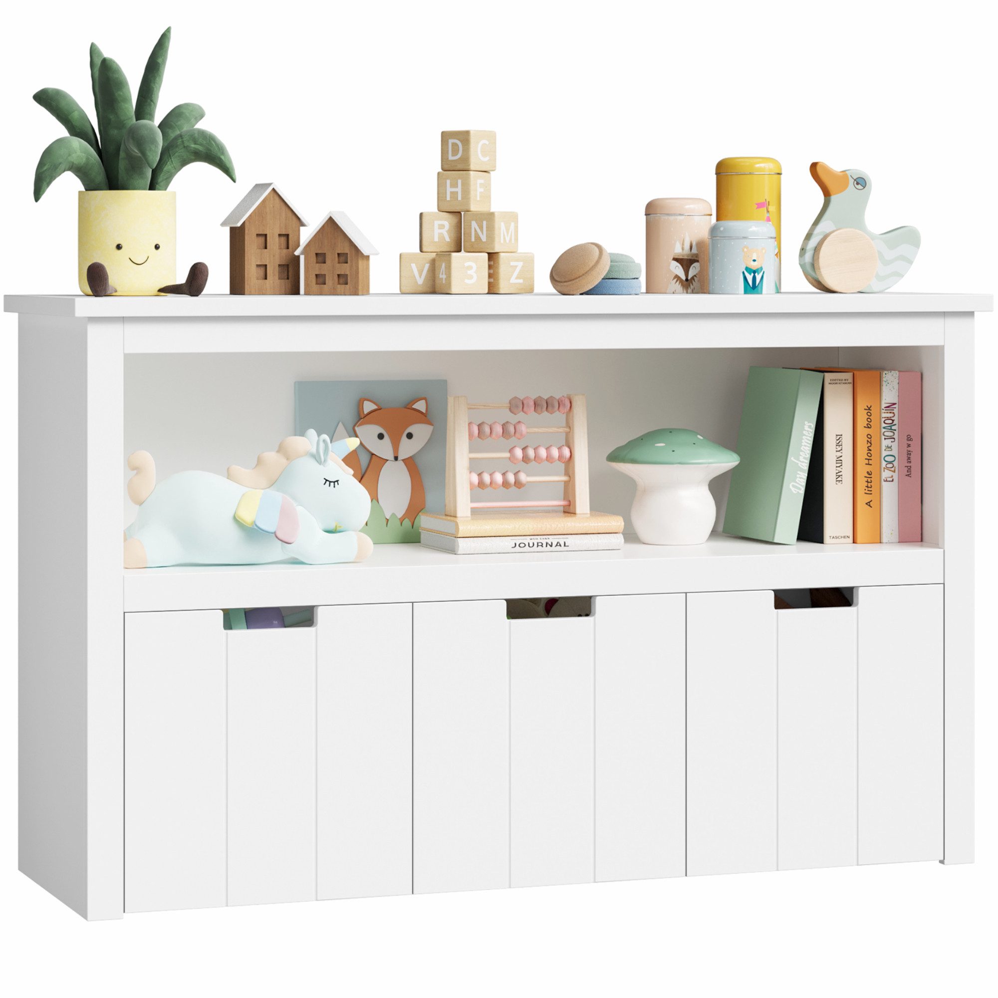 Homfa Kinderregal, Spielzeugtruhe Bücherregal 3 Schubladen mit Rollen 102 x günstig online kaufen
