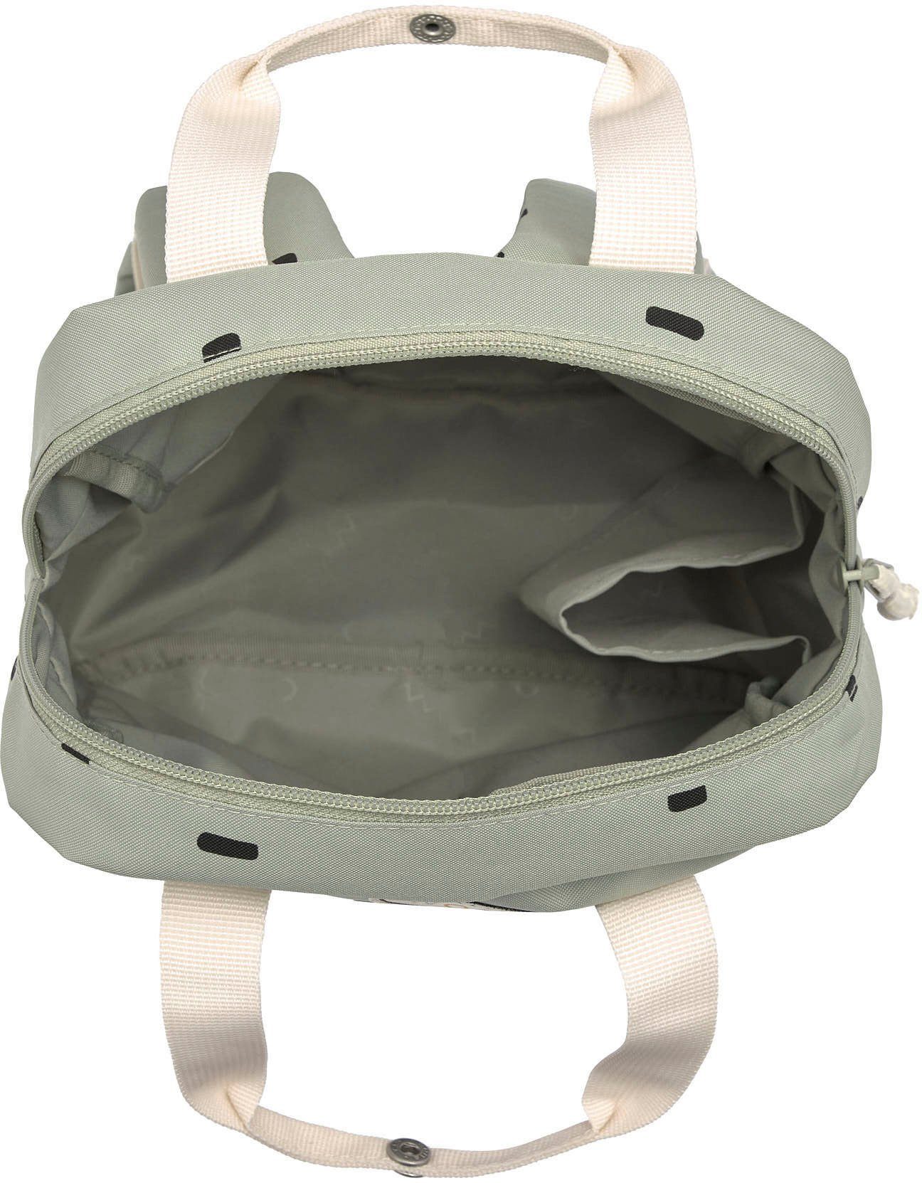 LÄSSIG Kinderrucksack Happy Prints, Mini Square Backpack, Light Olive