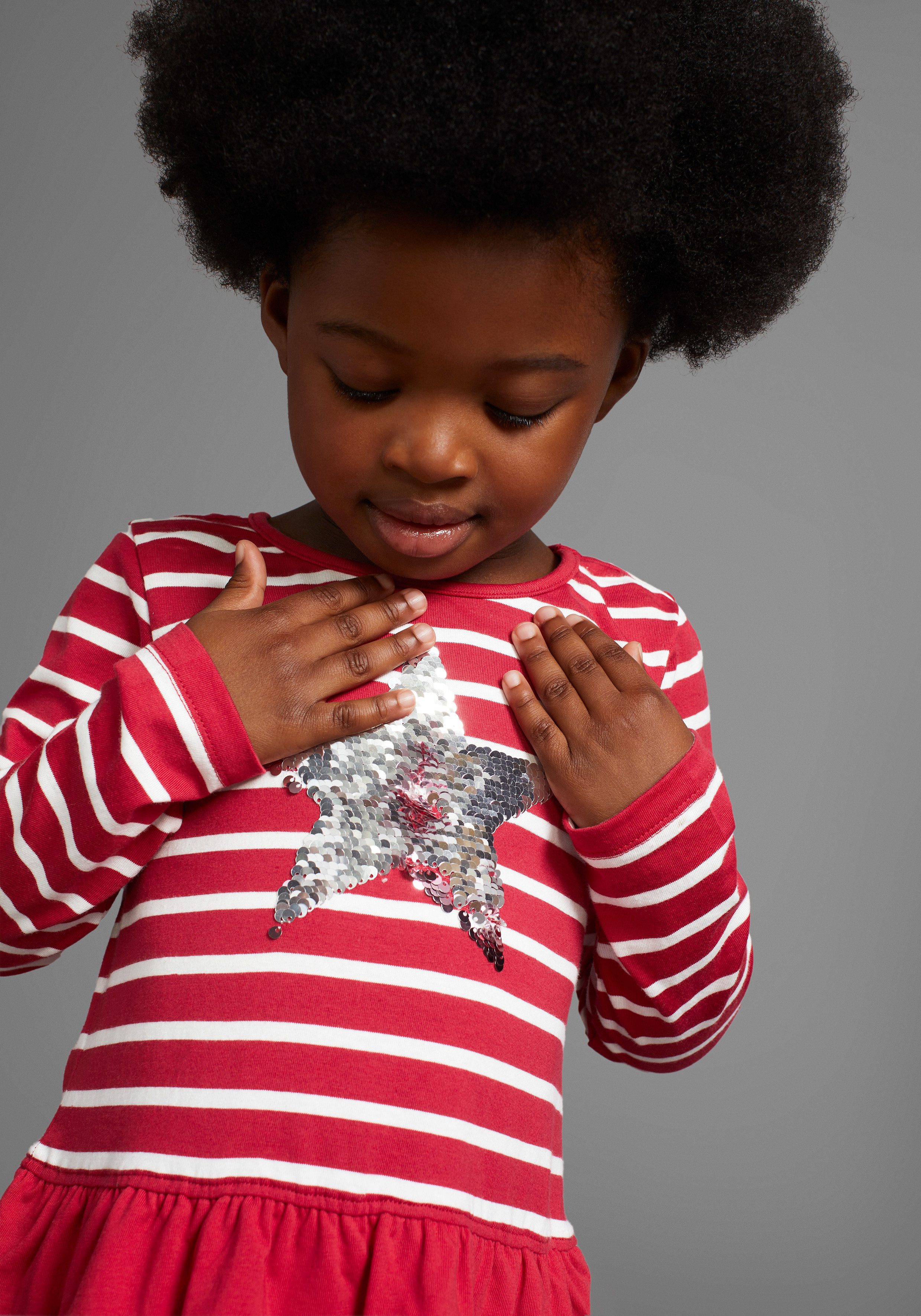 KIDSWORLD Jerseykleid für kleine Mädchen für Partys und besondere Anlässe, kniefreie Länge, modischer Stil