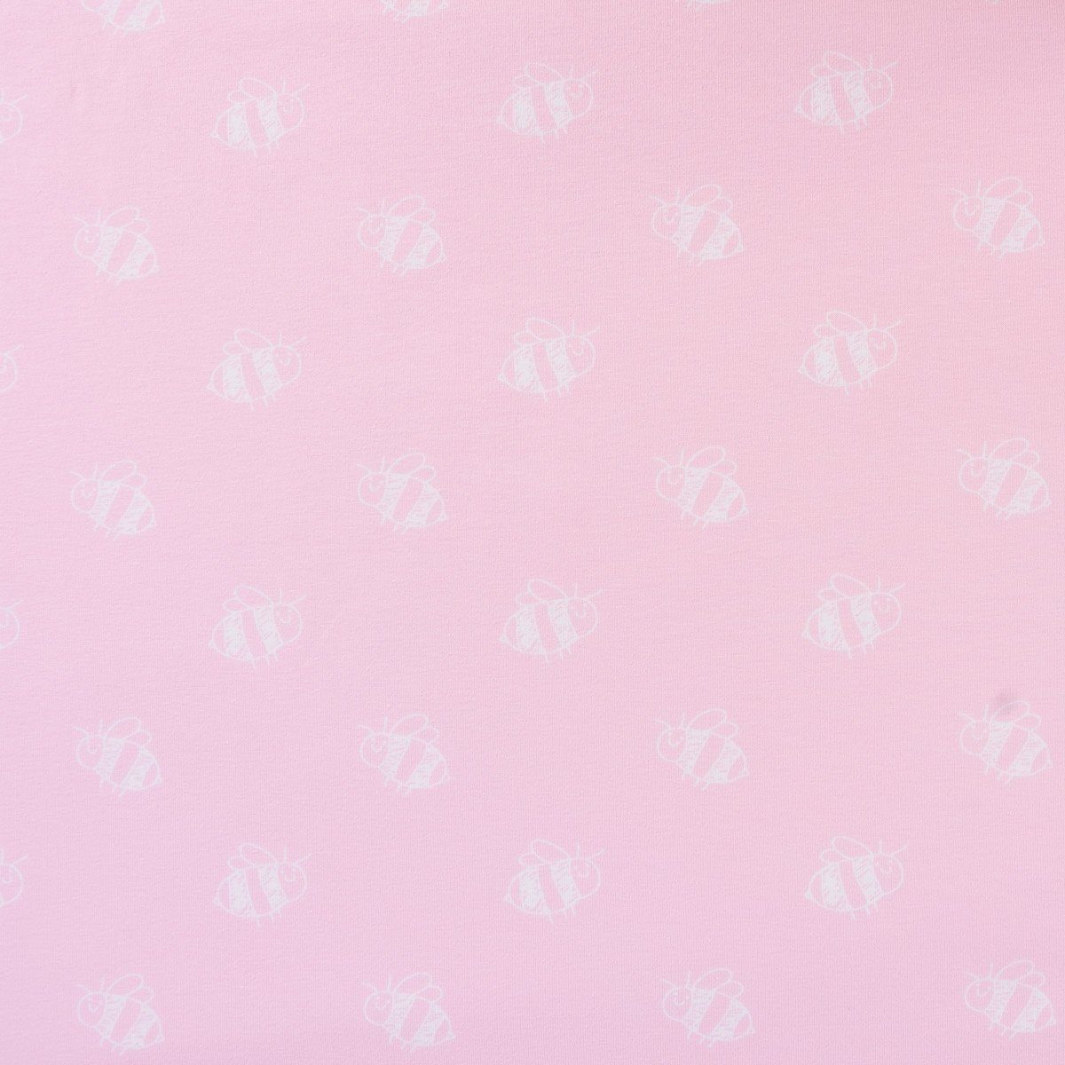 SCHÖNER LEBEN. Stoff Jersey Meterware Stenzo Biene rosa weiß 150cm