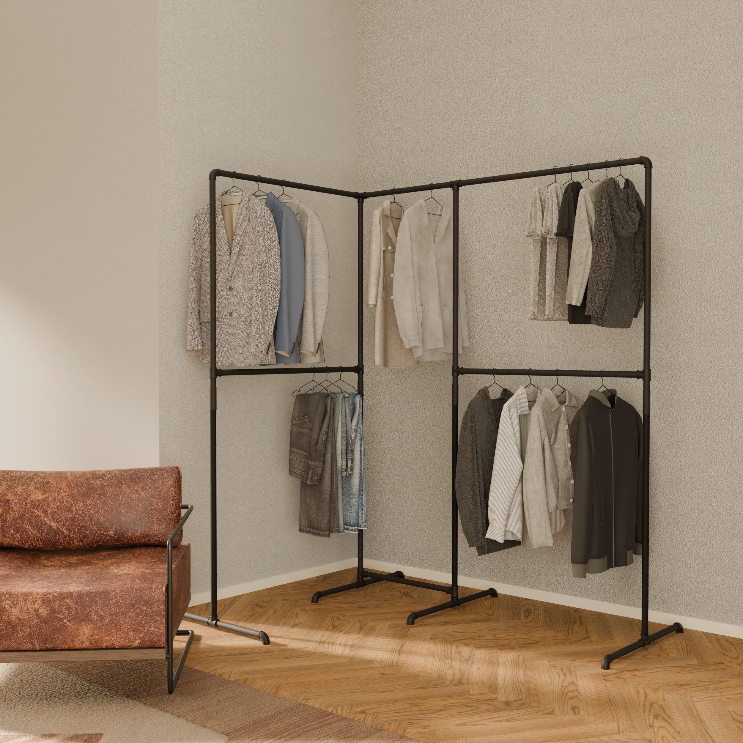 pamo. design Garderobenständer LAS EDGE, (Kleiderstangen ohne Bohren), Offe günstig online kaufen