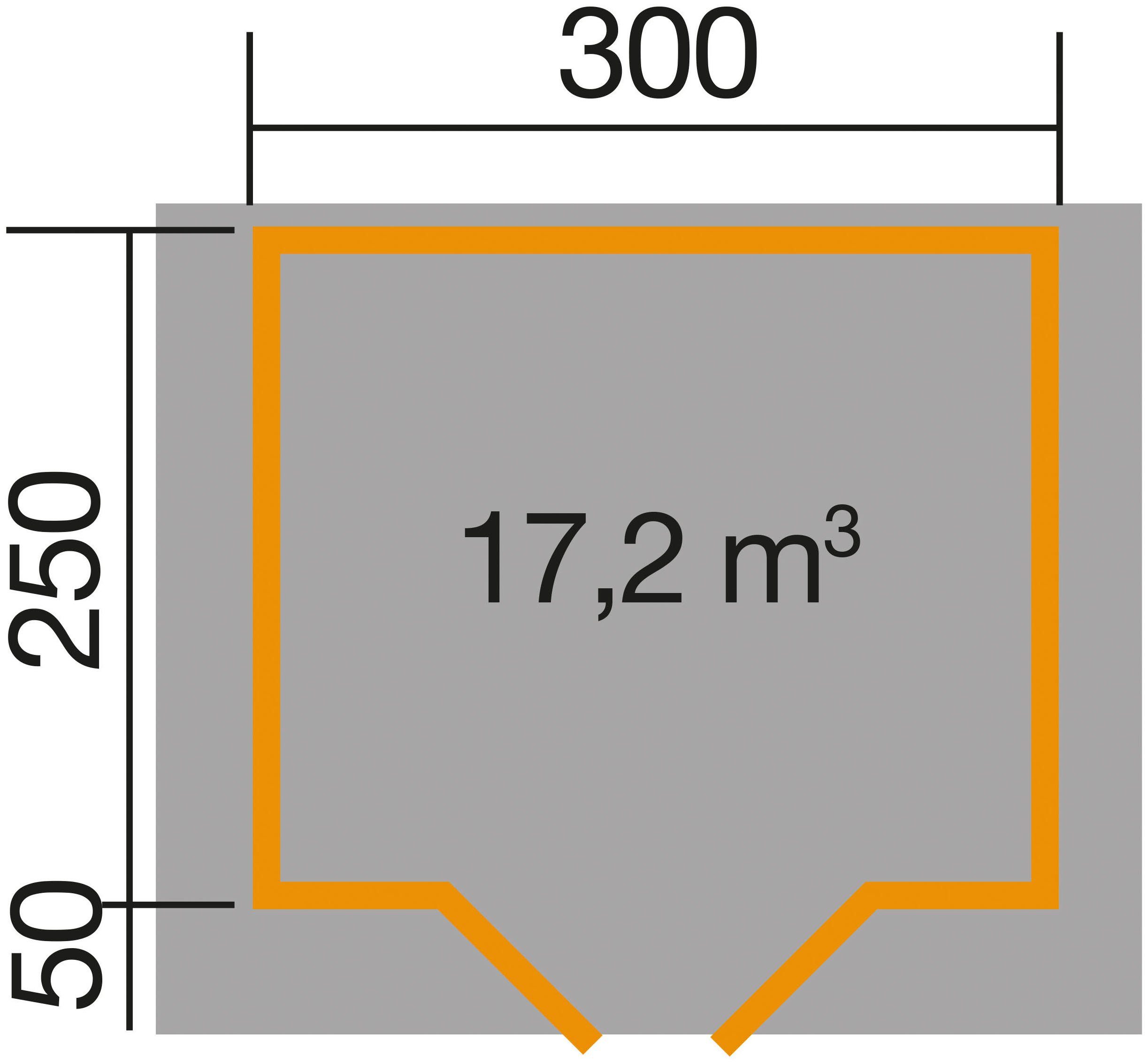 weka Gartenhaus 209 Gr.2,5 hellgrau, cm BxT: 333x310