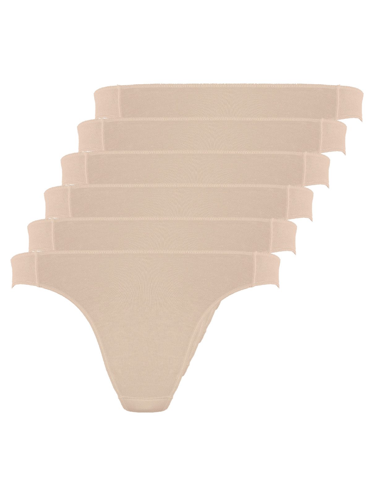 String 6er Pack Damen Stringtanga Cotton light