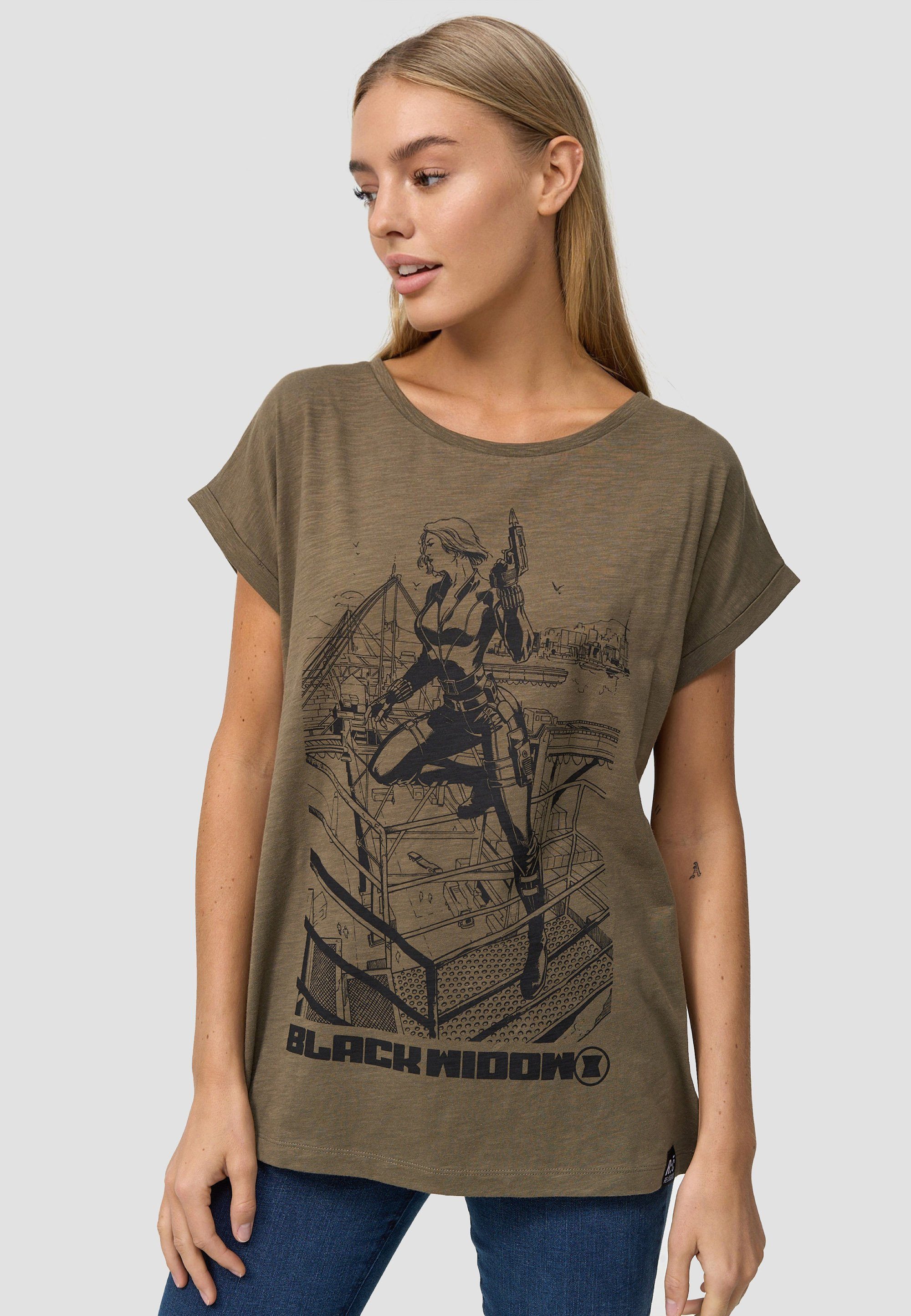 Print Recovered Widow zertifizierte T-Shirt GOTS Sketch Black Bio-Baumwolle